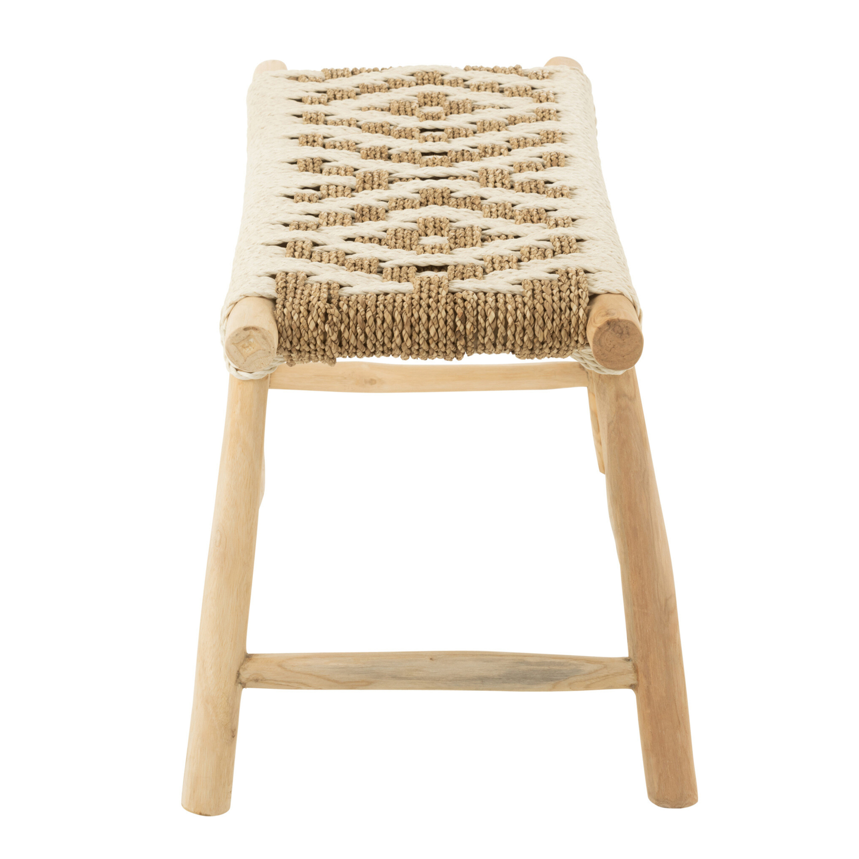Banc en bois de teck et jonc de mer — vue 3