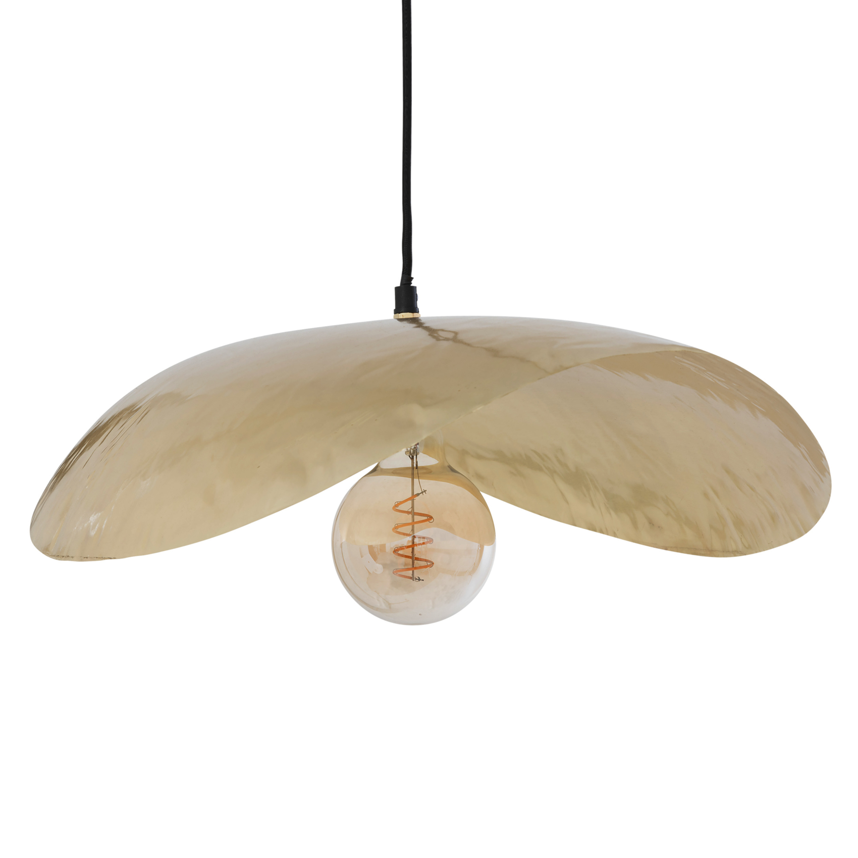 Suspension luminaire design en métal doré