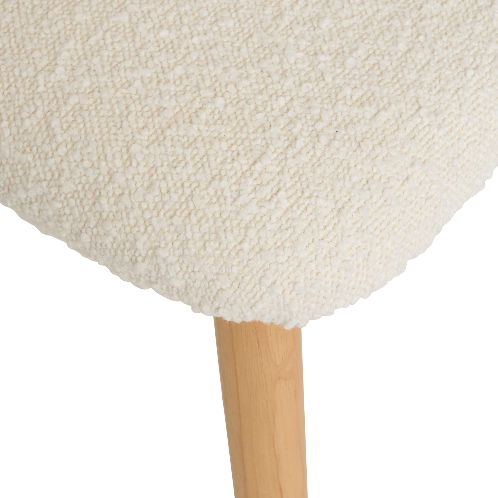 Chaise bouclette en bois massif avec dossier rembourré — vue 3