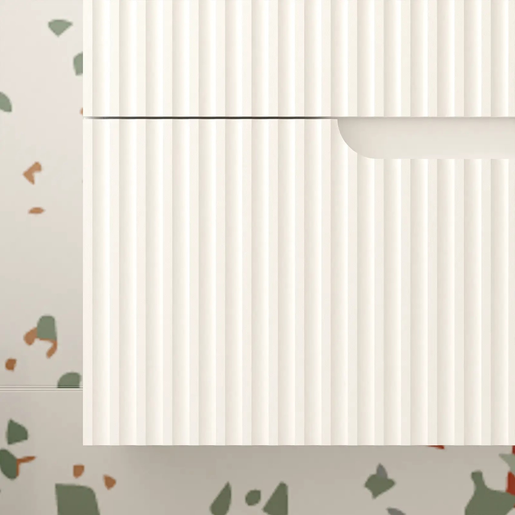 Meuble de salle de bain ondulé à suspendre avec vasque à poser — vue 4