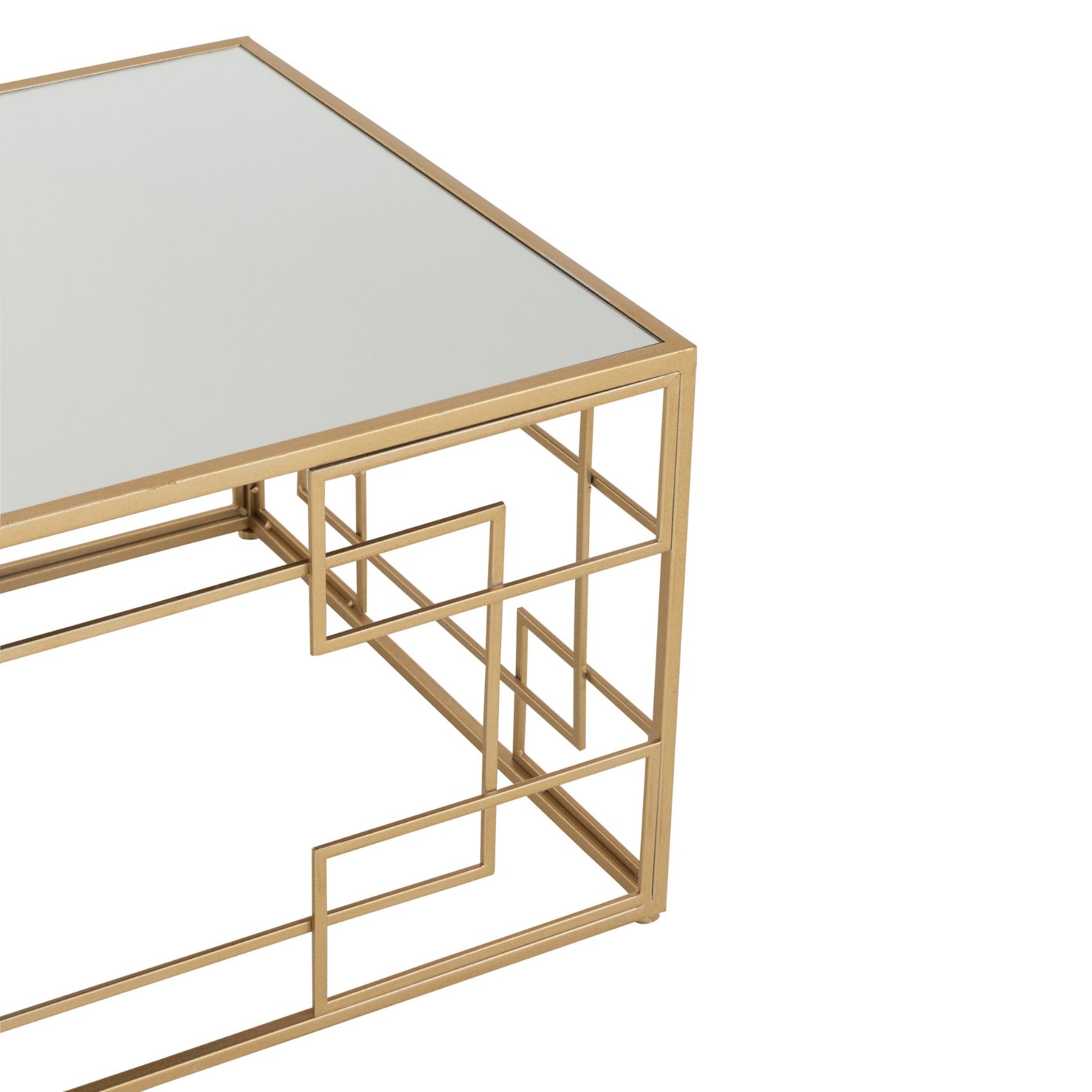 Table basse en métal avec plateau en verre — vue 3
