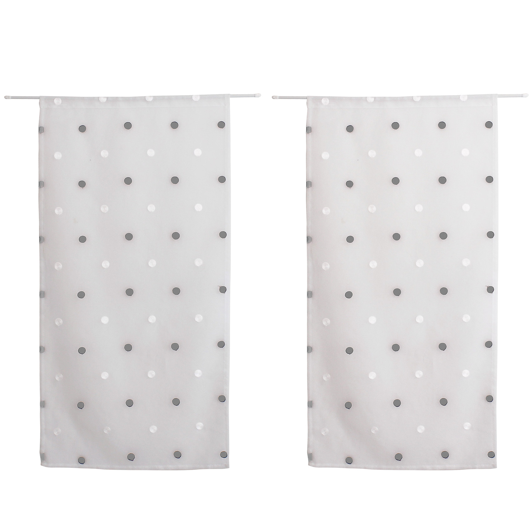 Paire de petits voilages droits à pois colorés — vue 3