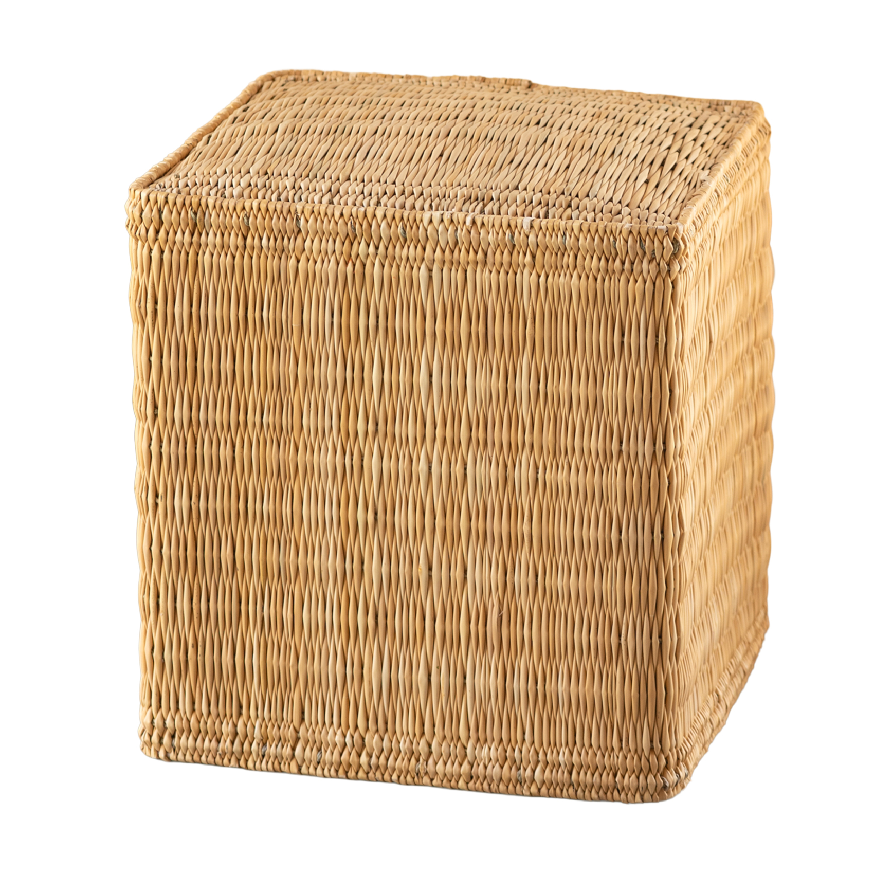Pouf en paille tressée fait main