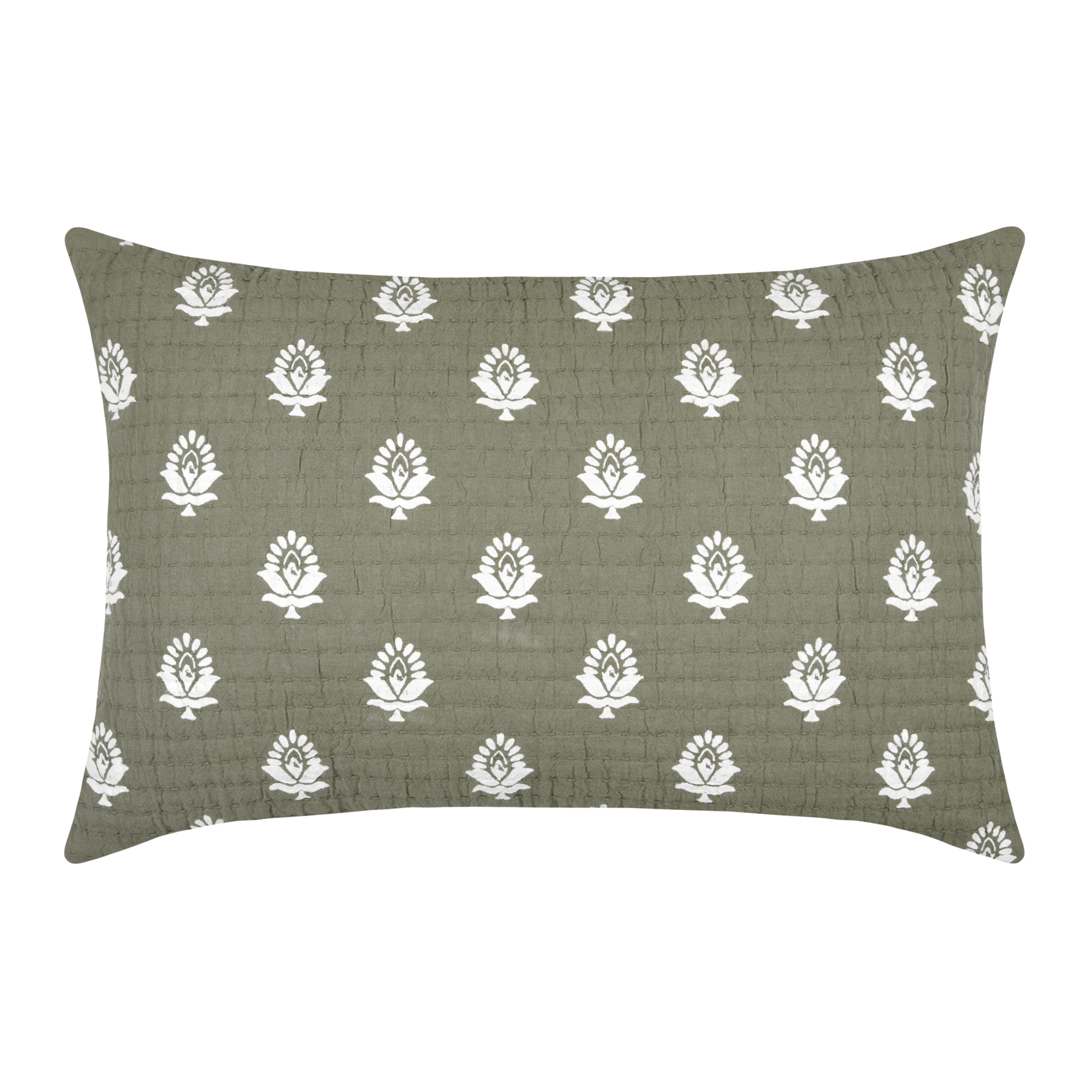 Coussin rectangulaire en coton à motif floral