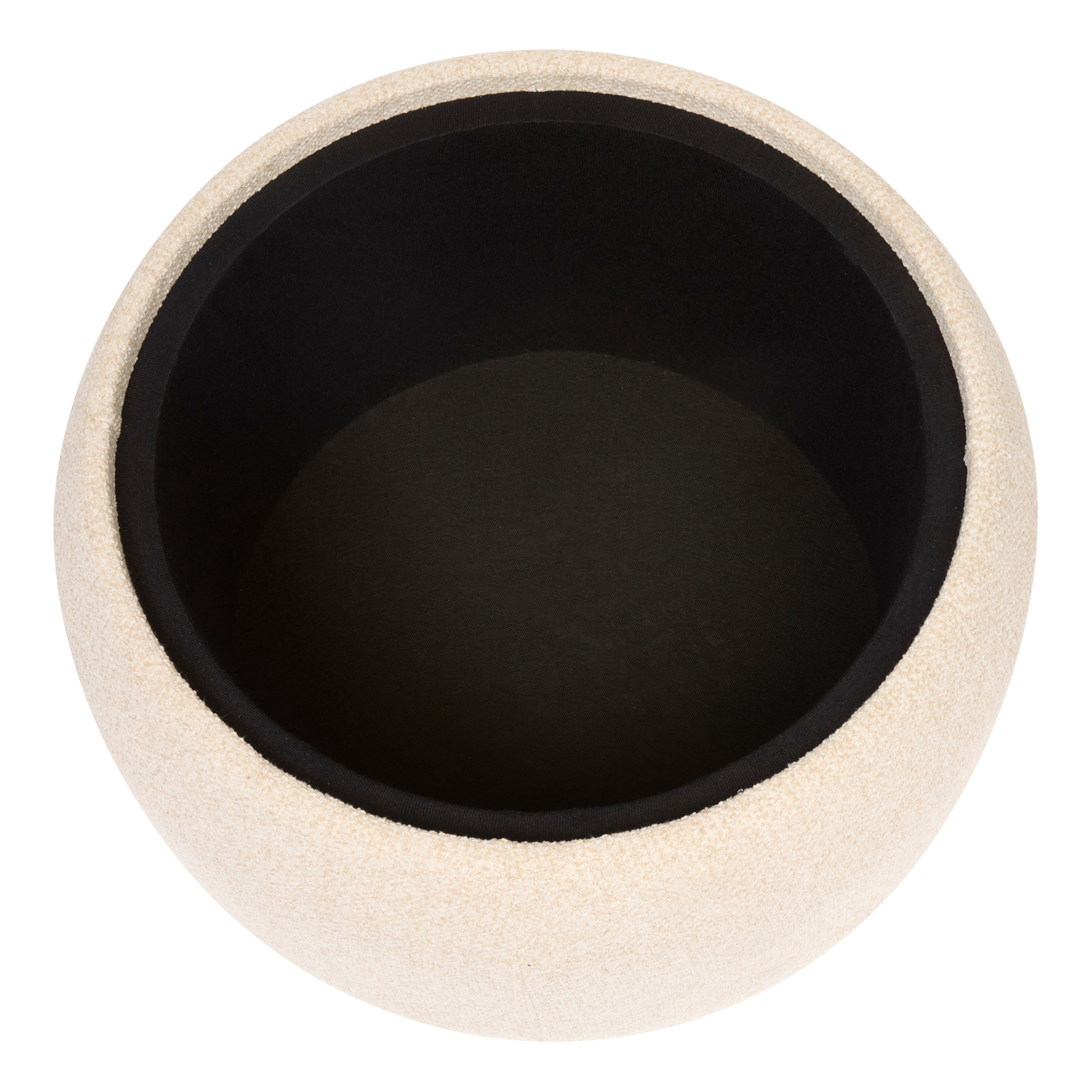 Pouf coffre rond en bois bouclette — vue 4
