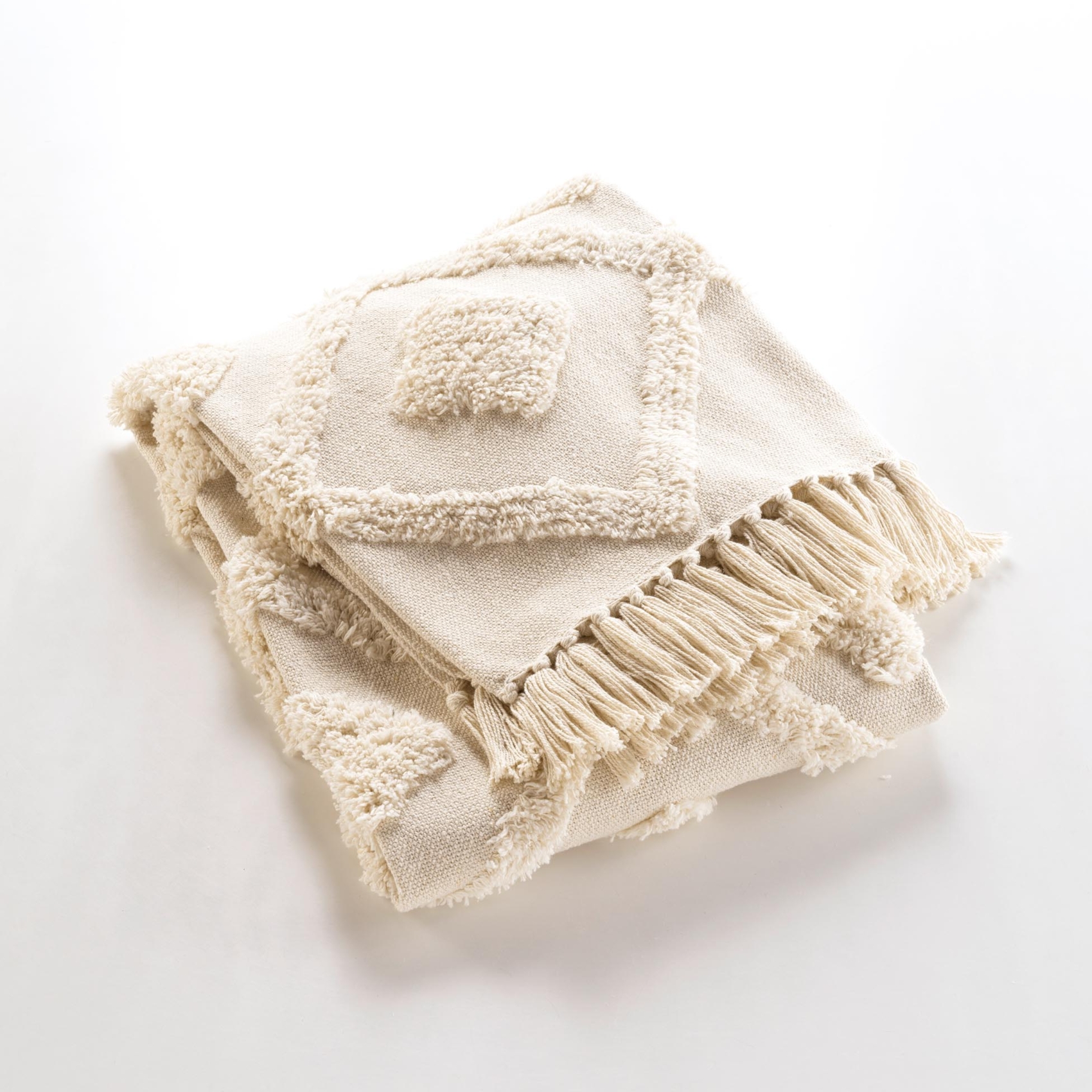 Plaid bohème tufté avec franges — vue 4