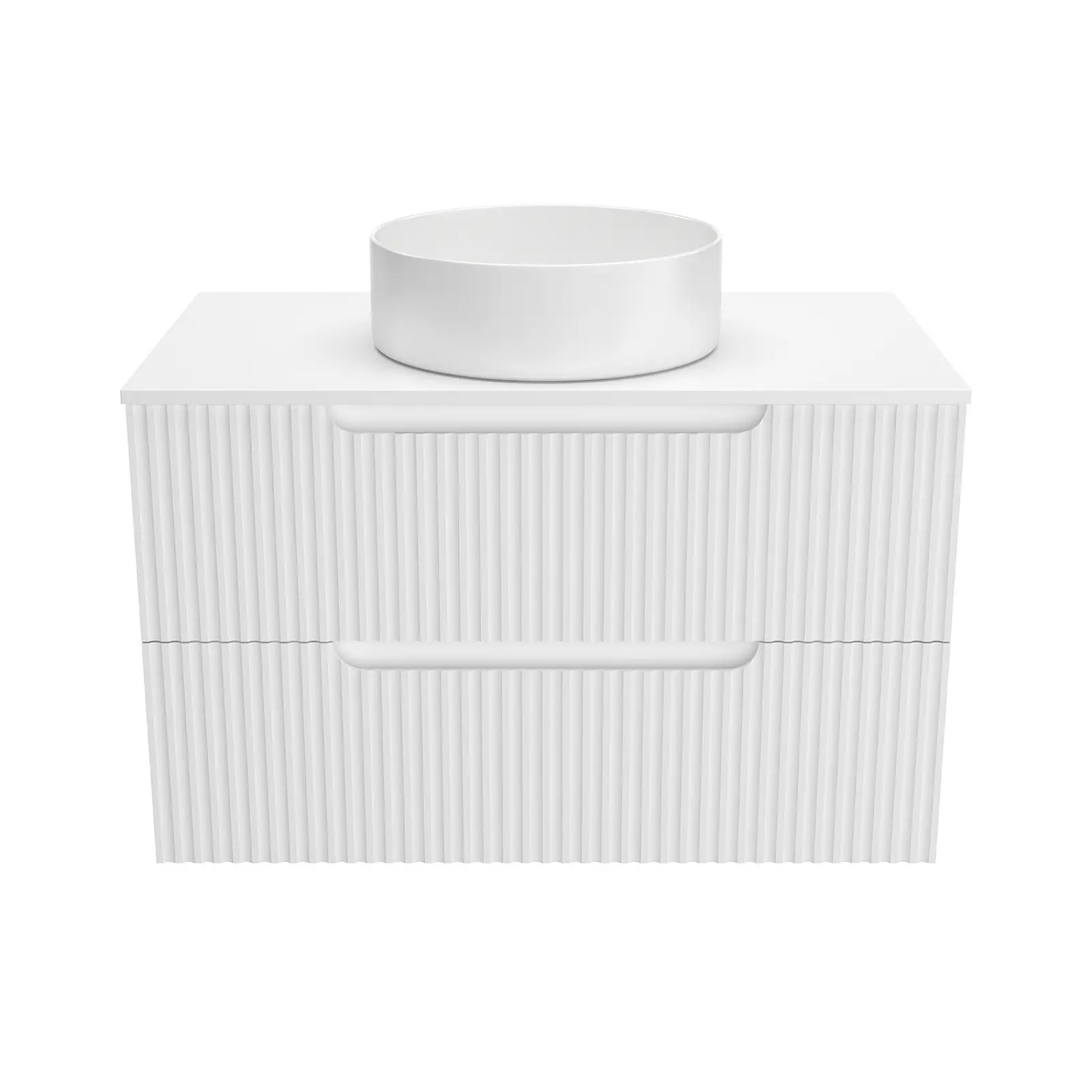 Meuble de salle de bain ondulé à suspendre avec vasque à poser — vue 6