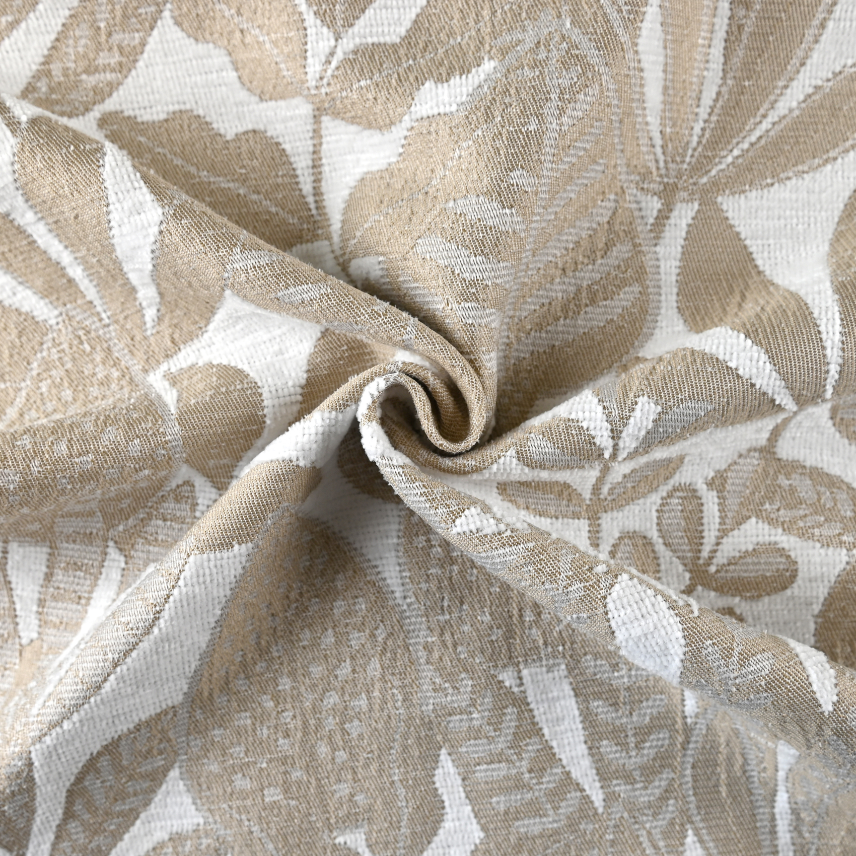Rideau jacquard chenille à motif feuilles tamisant — vue 4