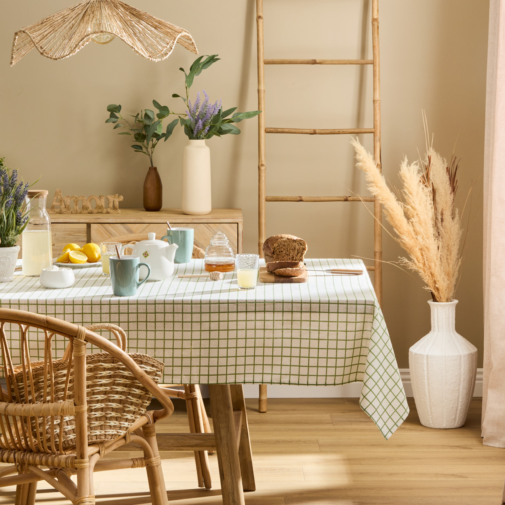 Nappe en coton carreaux traitement hydrofuge — vue 6