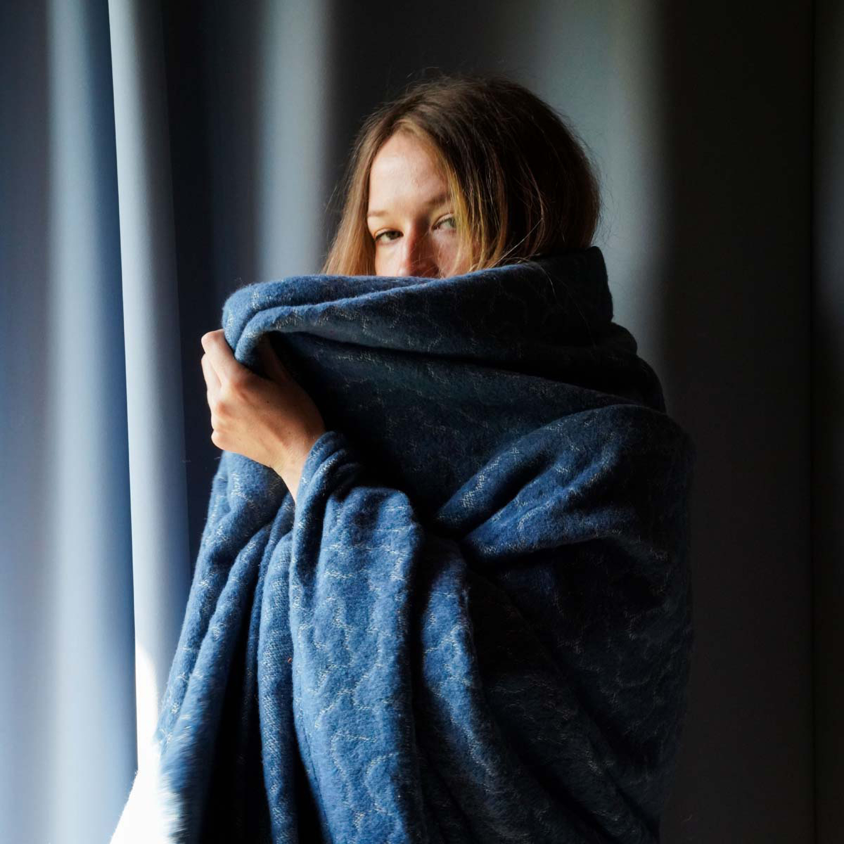 Couverture en  laine Jacquard - Motif nuage — vue 6