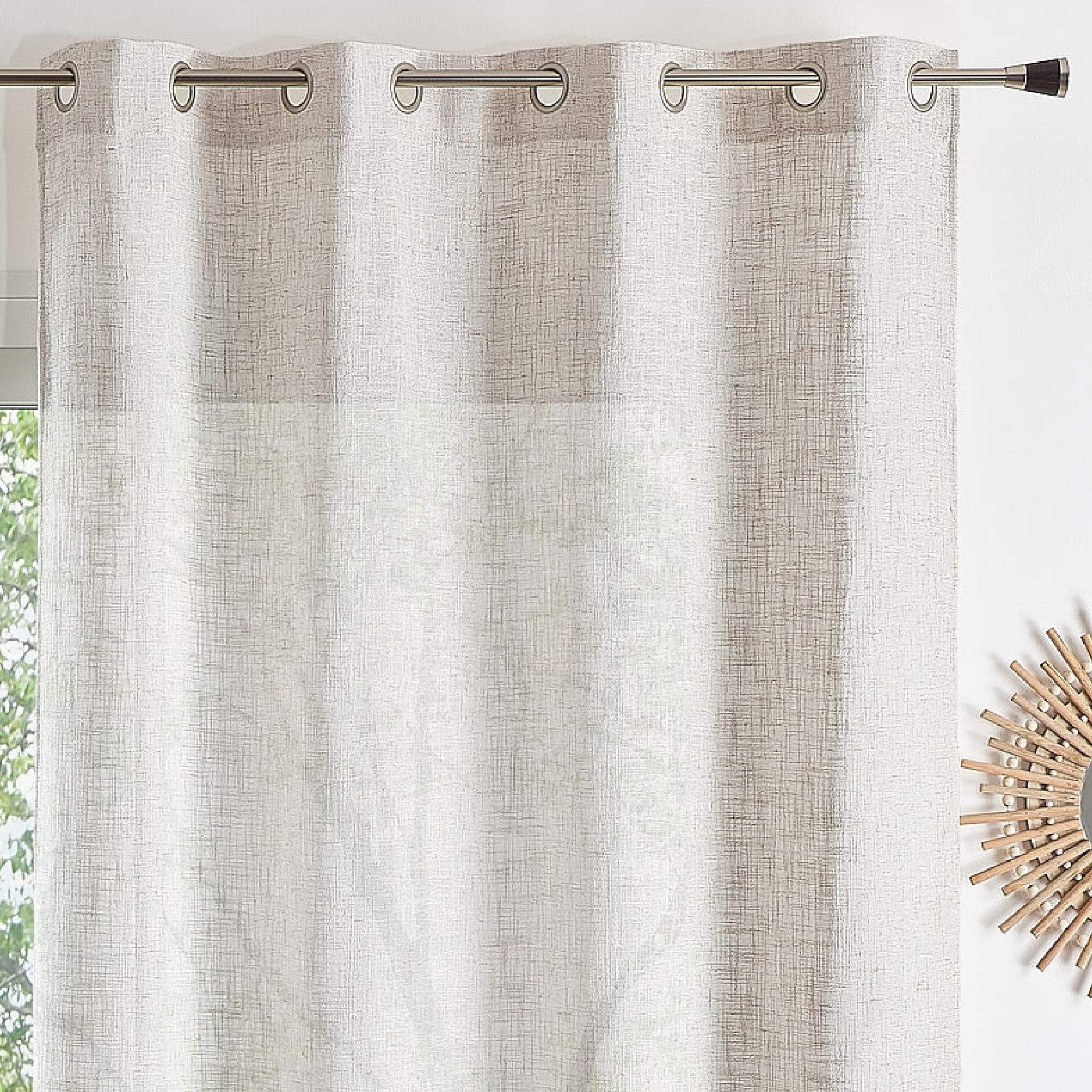 Voilage à oeillets naturel effet lin — vue 3