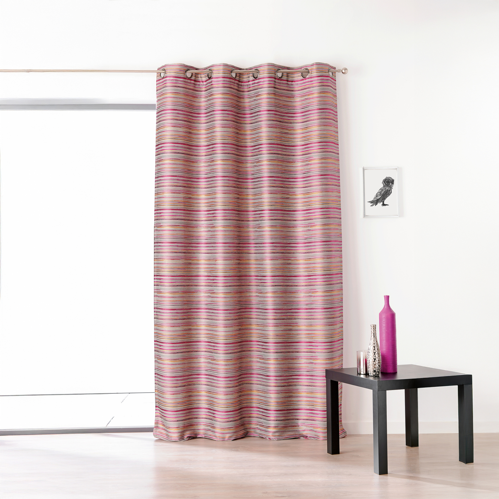 Rideau aspect shantung avec oeillet