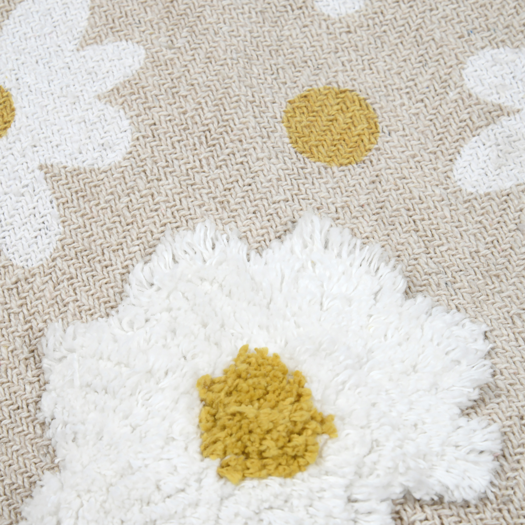 Plaid décoratif imprimé marguerites en polycoton — vue 3