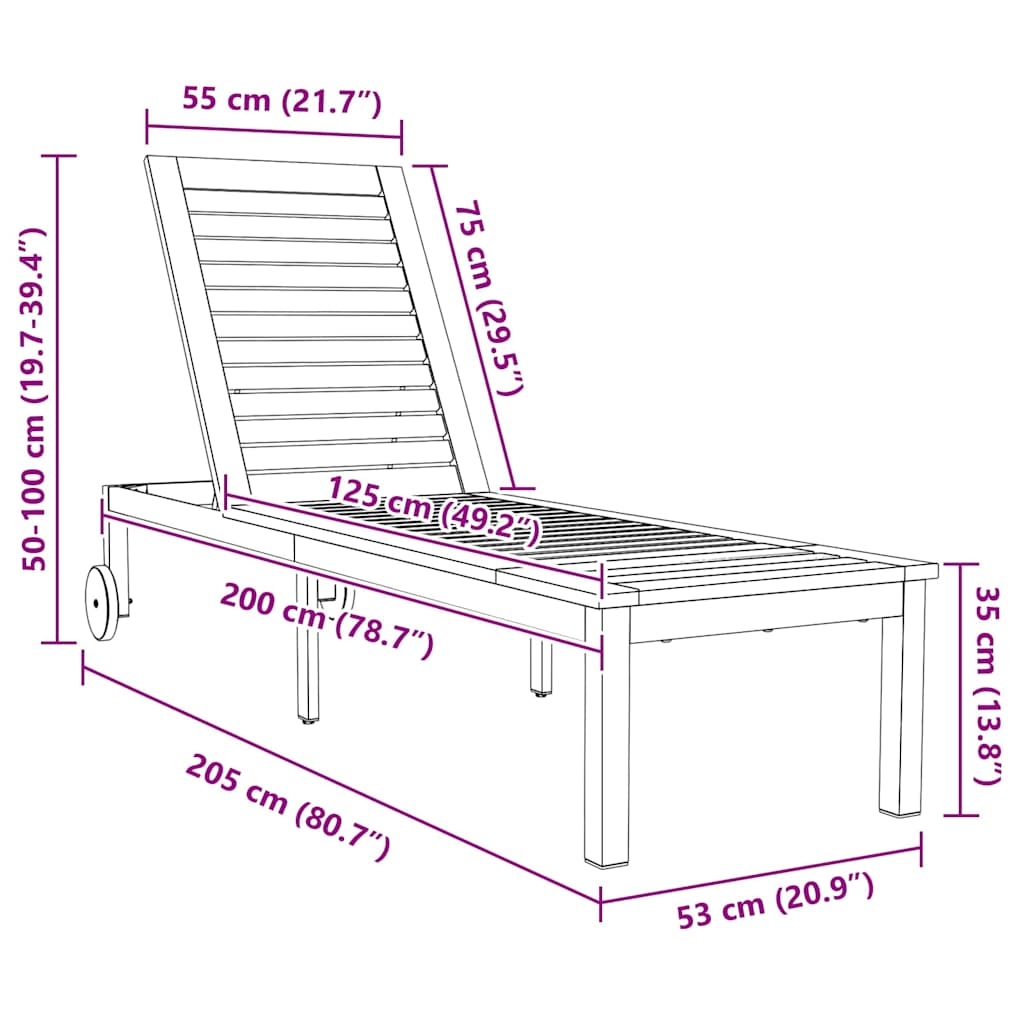 Transat de jardin en bois — vue 4