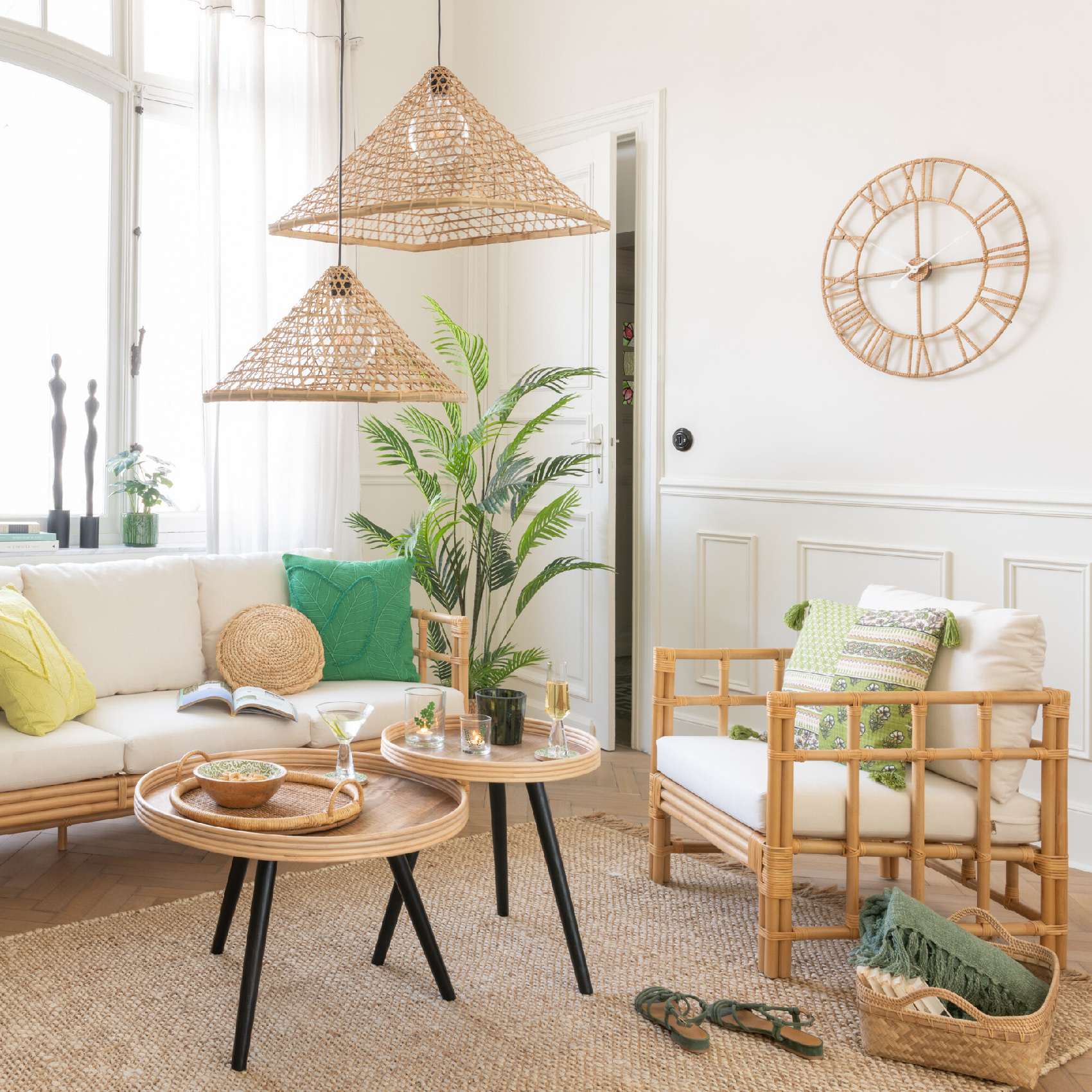 Fauteuil en rotin avec coussins — vue 3