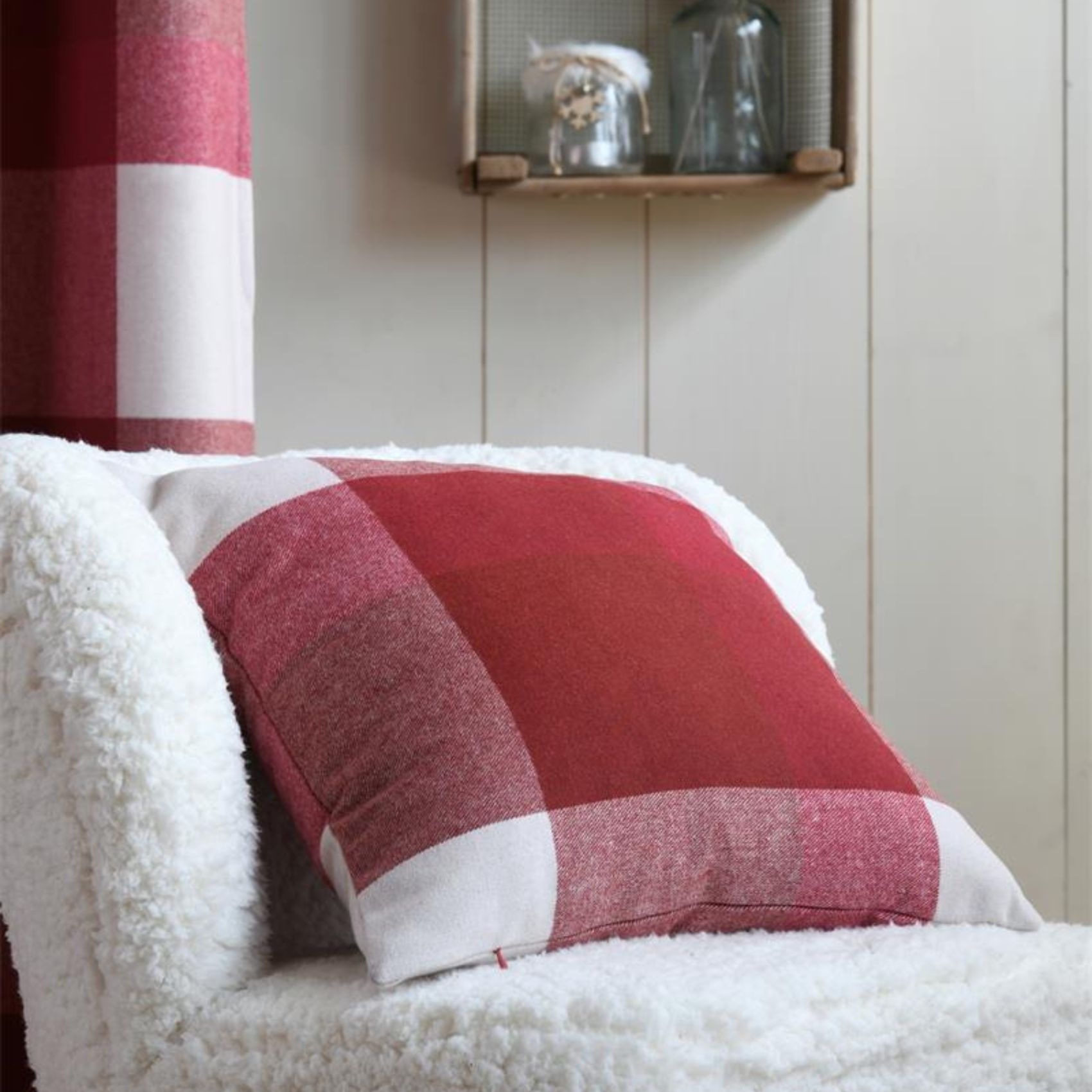 Coussin canapé effet laine — vue 3