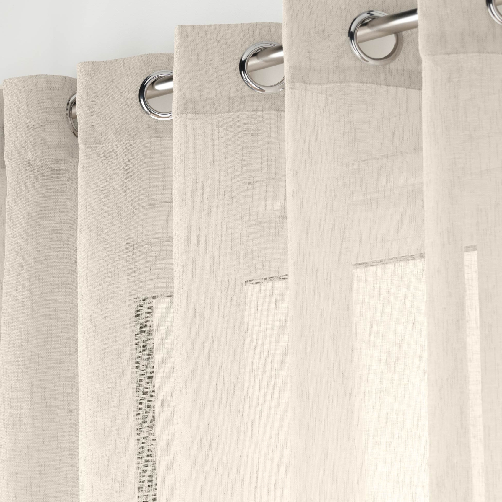 Voilage grande largeur effet lin tissé — vue 4