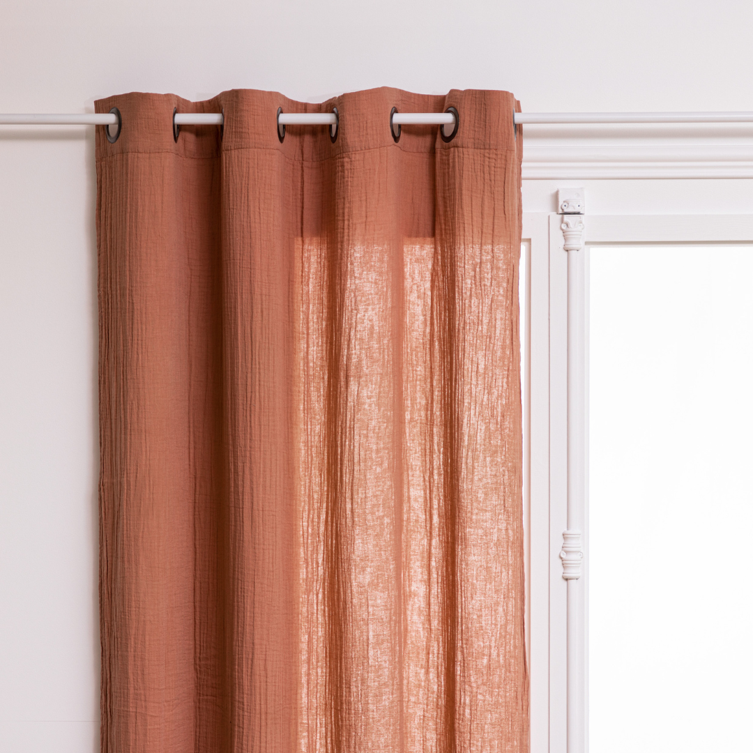 Rideau en gaze de coton uni — vue 5