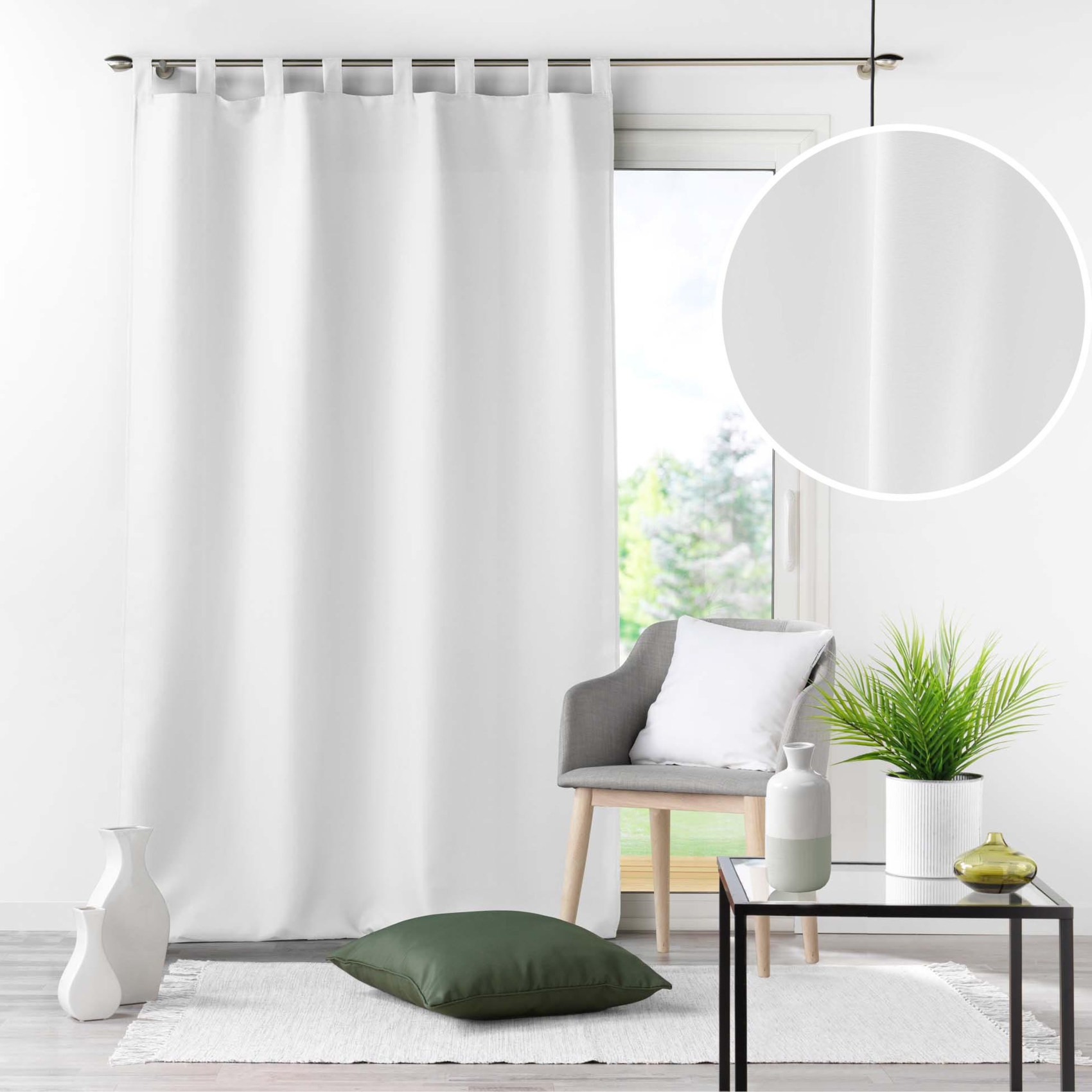 Rideau blanc à passants — vue 5