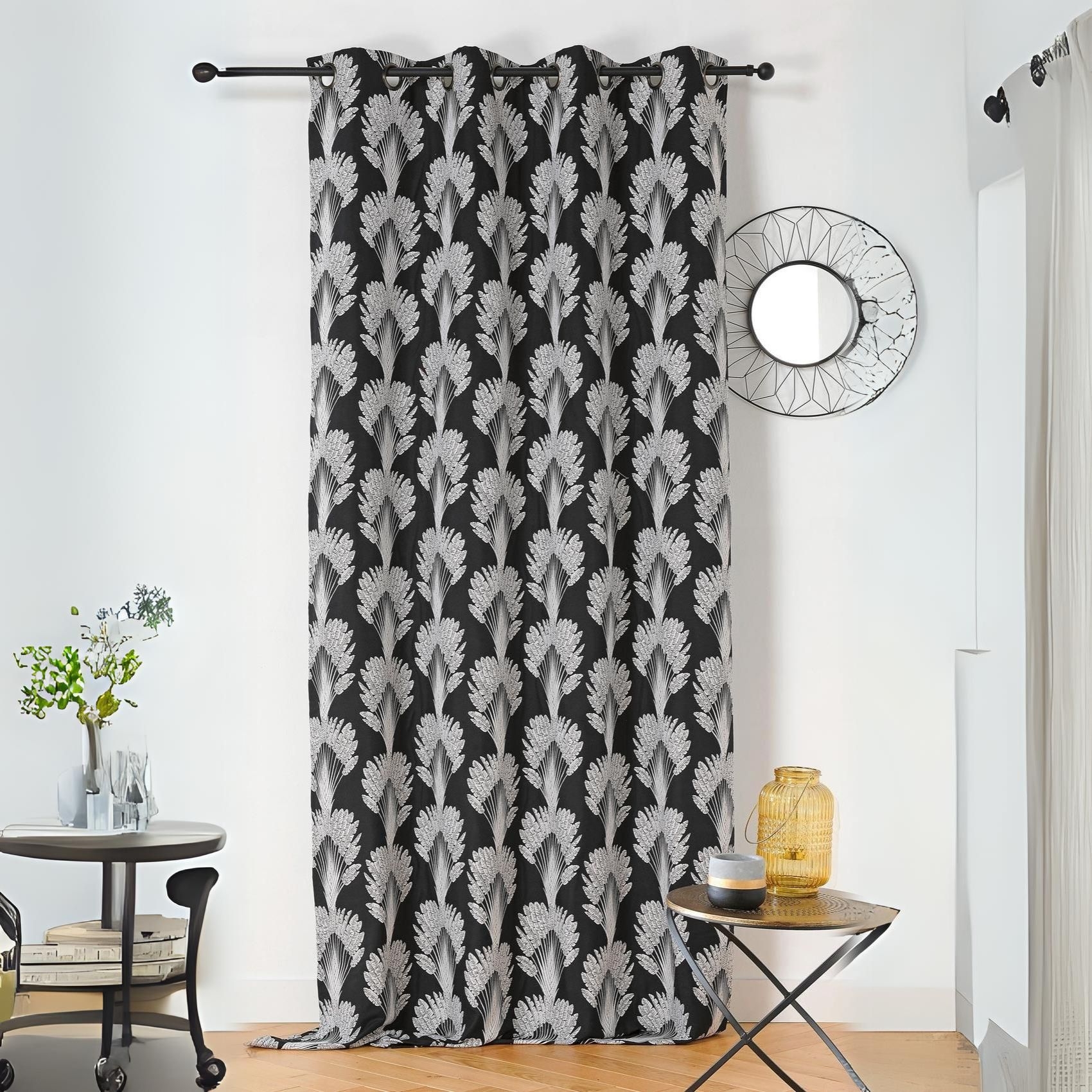 Rideau feuillages en fils recyclés