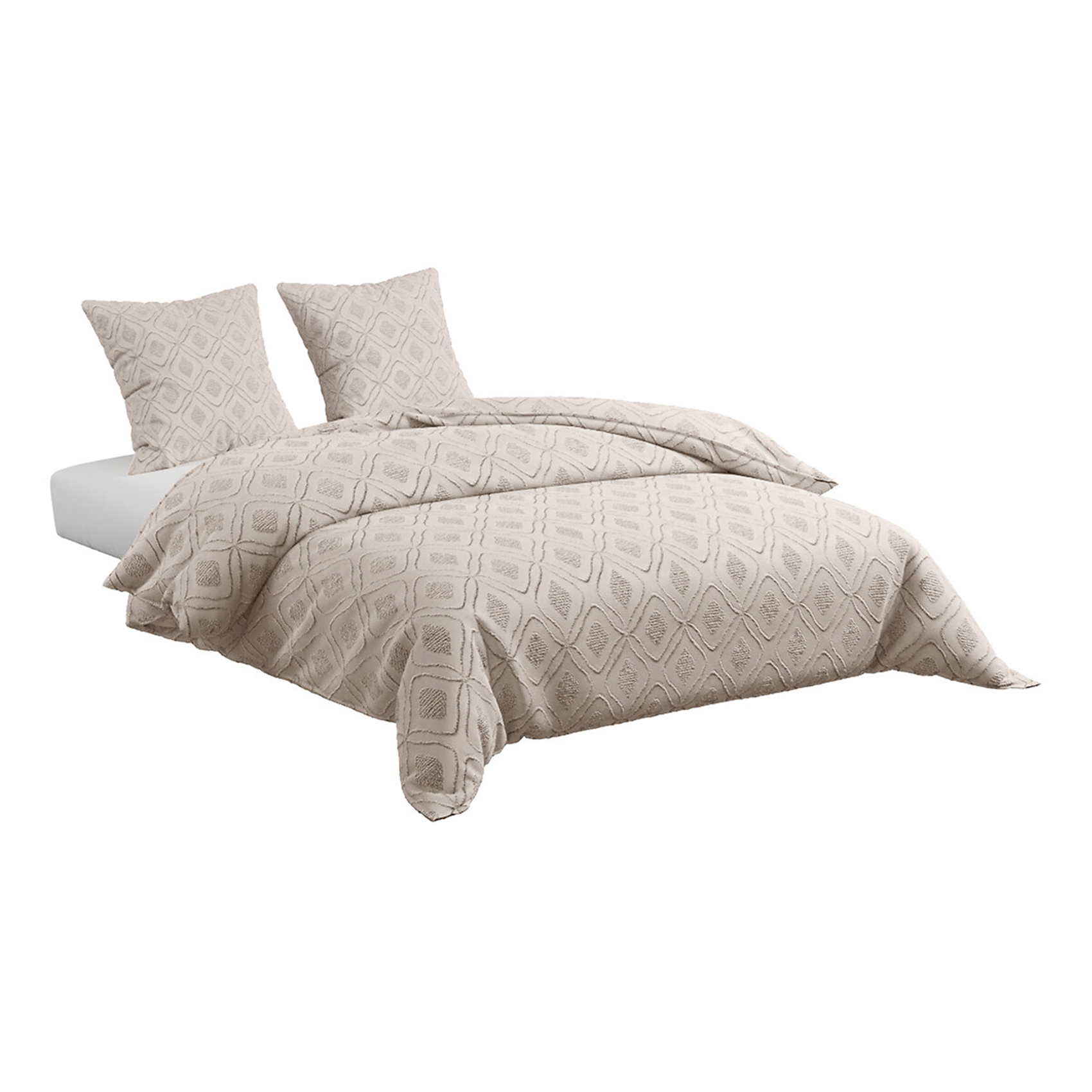 Parure de lit 3 pièces en microfibre lavée à motif tufté — vue 4