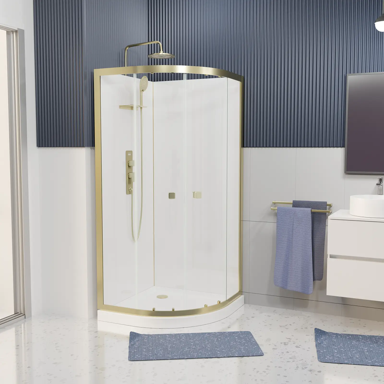 Cabine de douche design doré en aluminium — vue 6