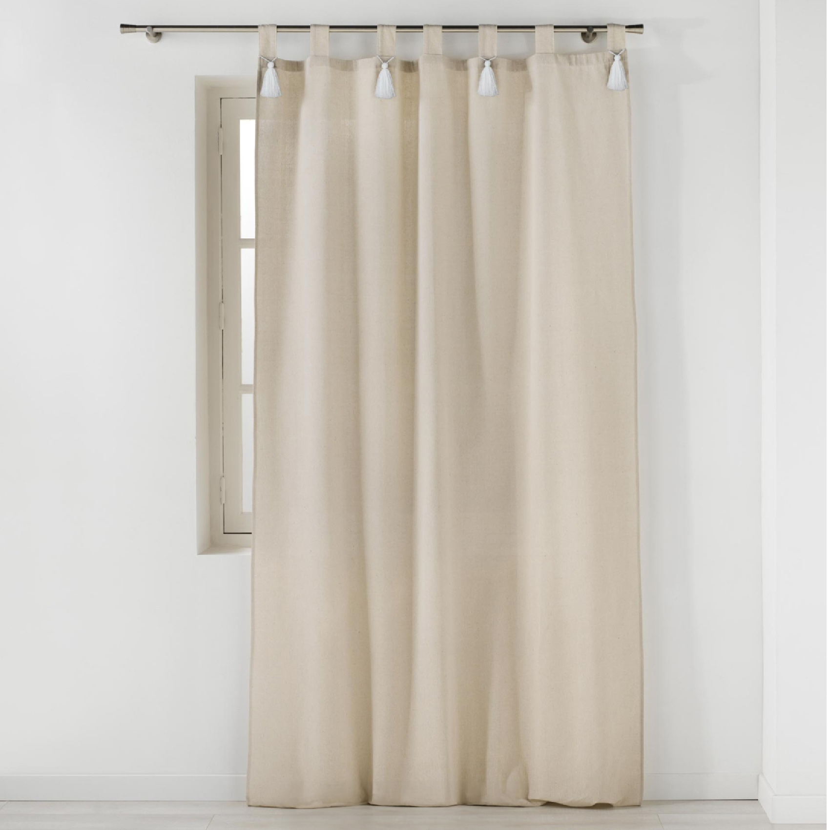 Rideau à Passants avec Pompons Uni — vue 6