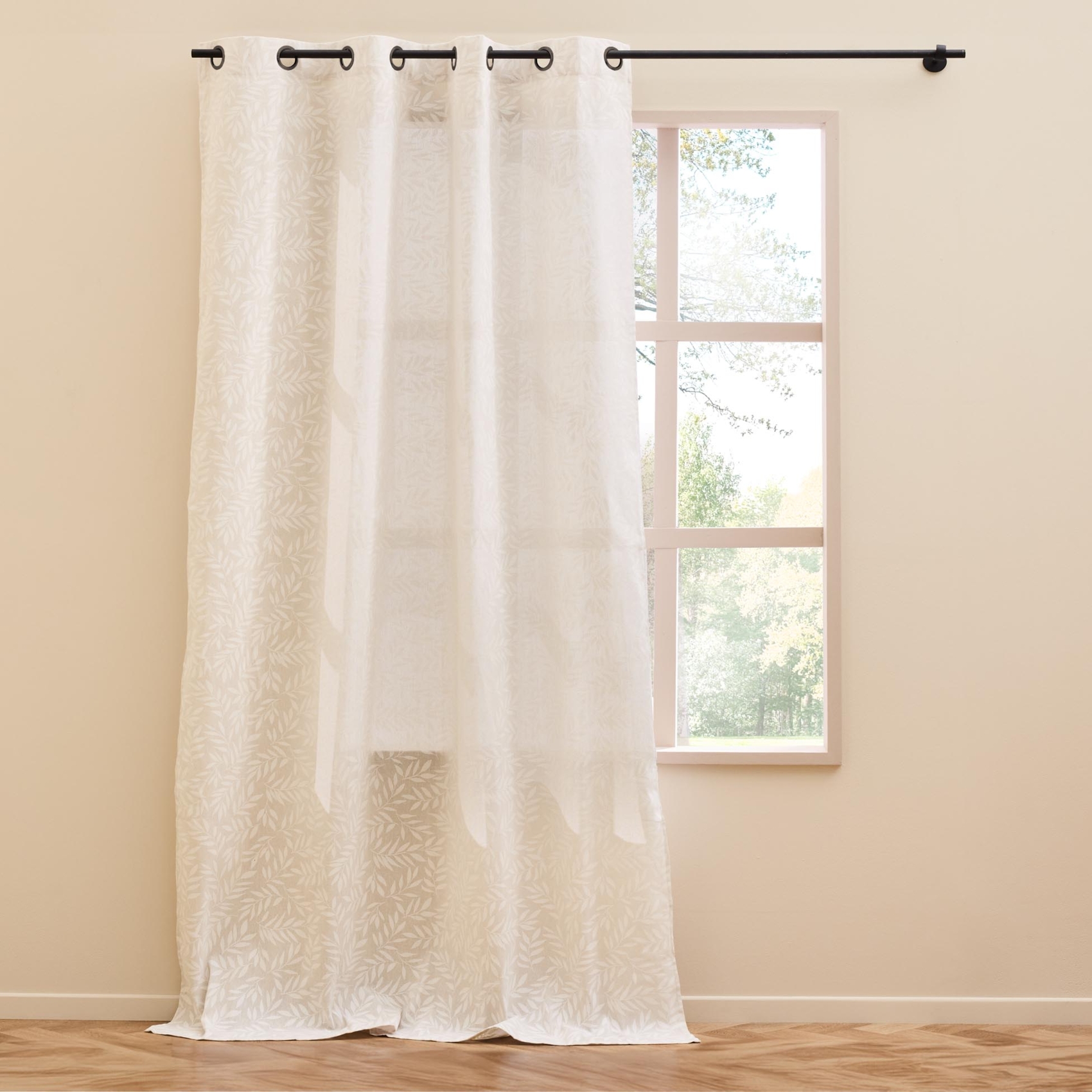 Rideau vintage feuillage tissé