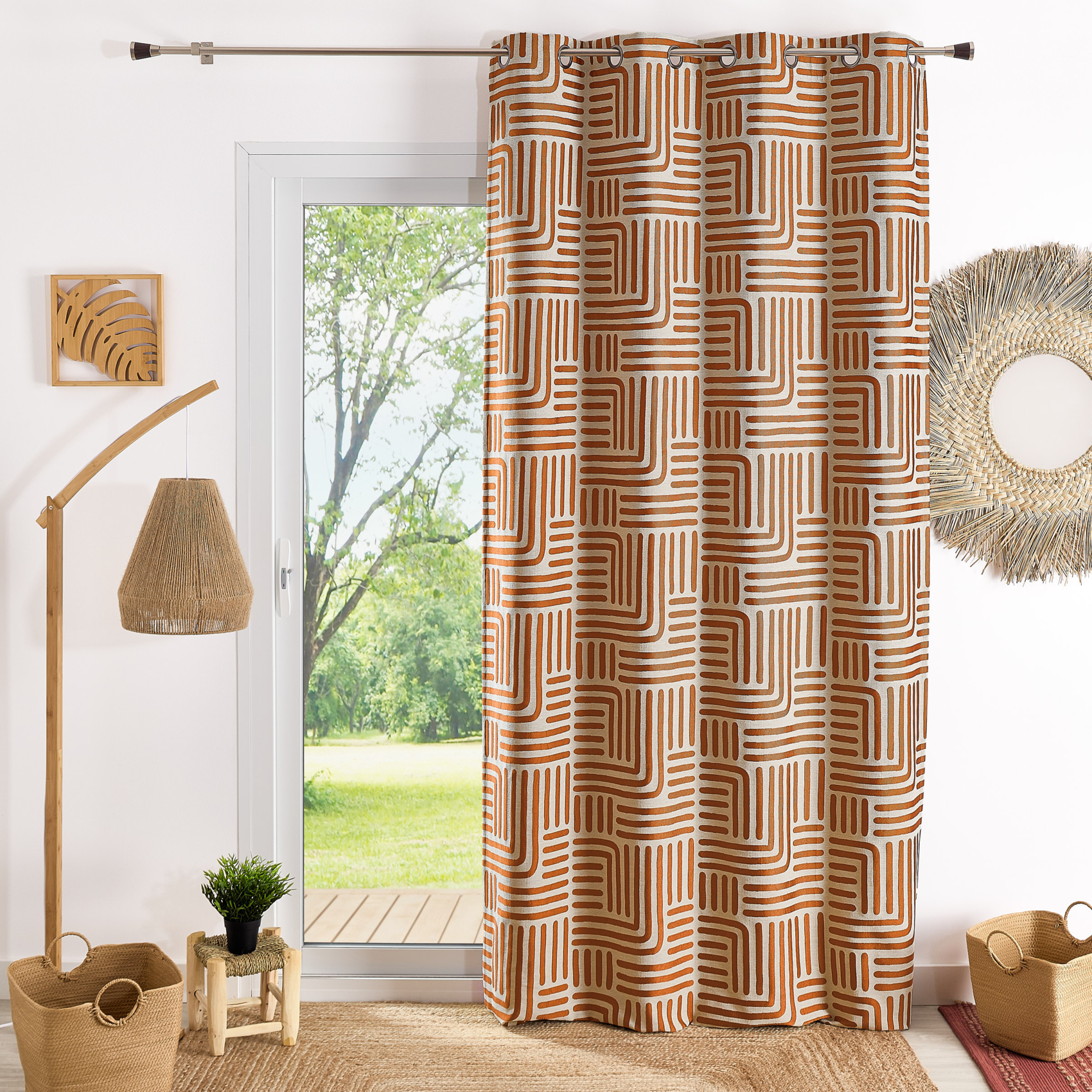 Rideau à oeillets tamisant jacquard — vue 3