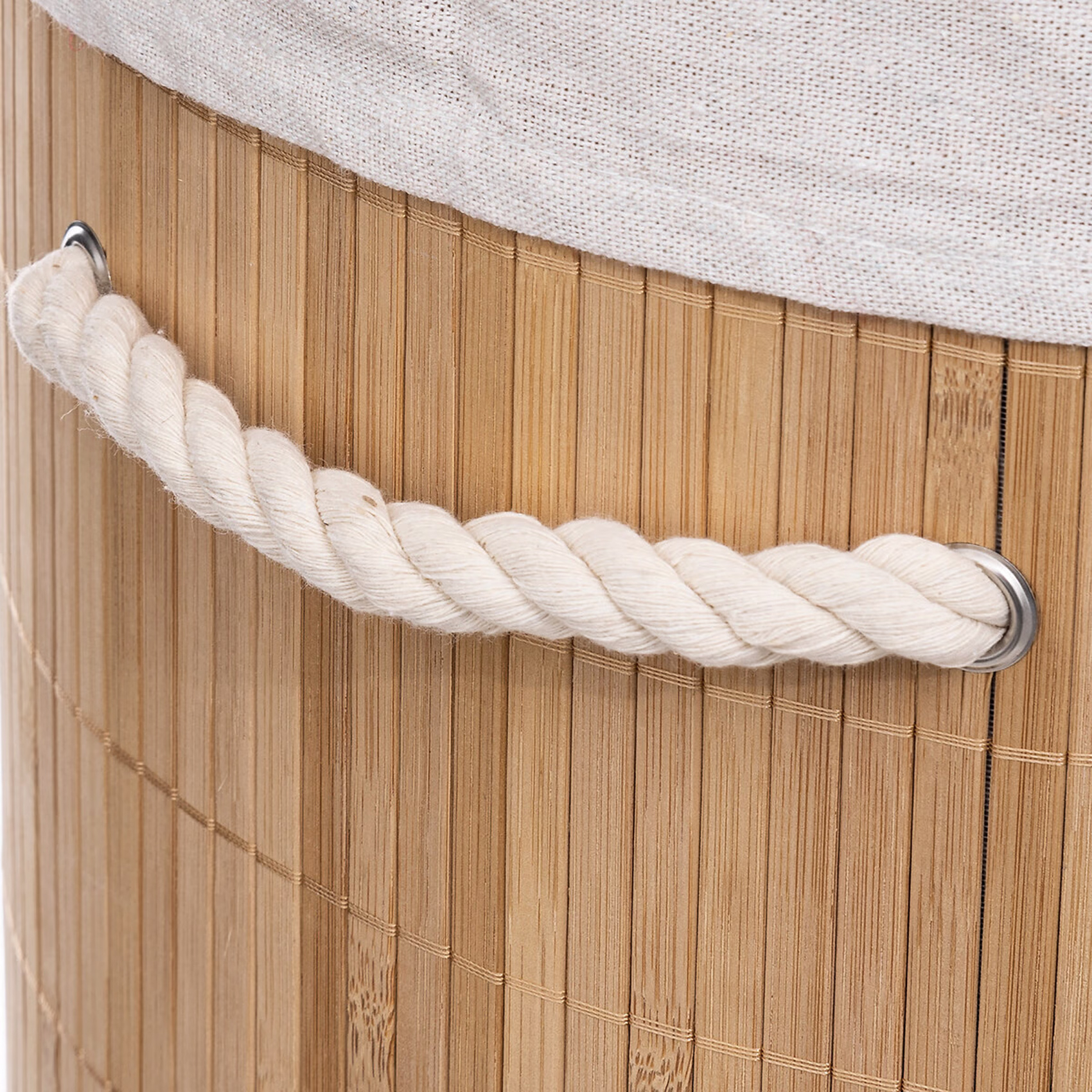 Panier à linge rond en bambou 48L — vue 4