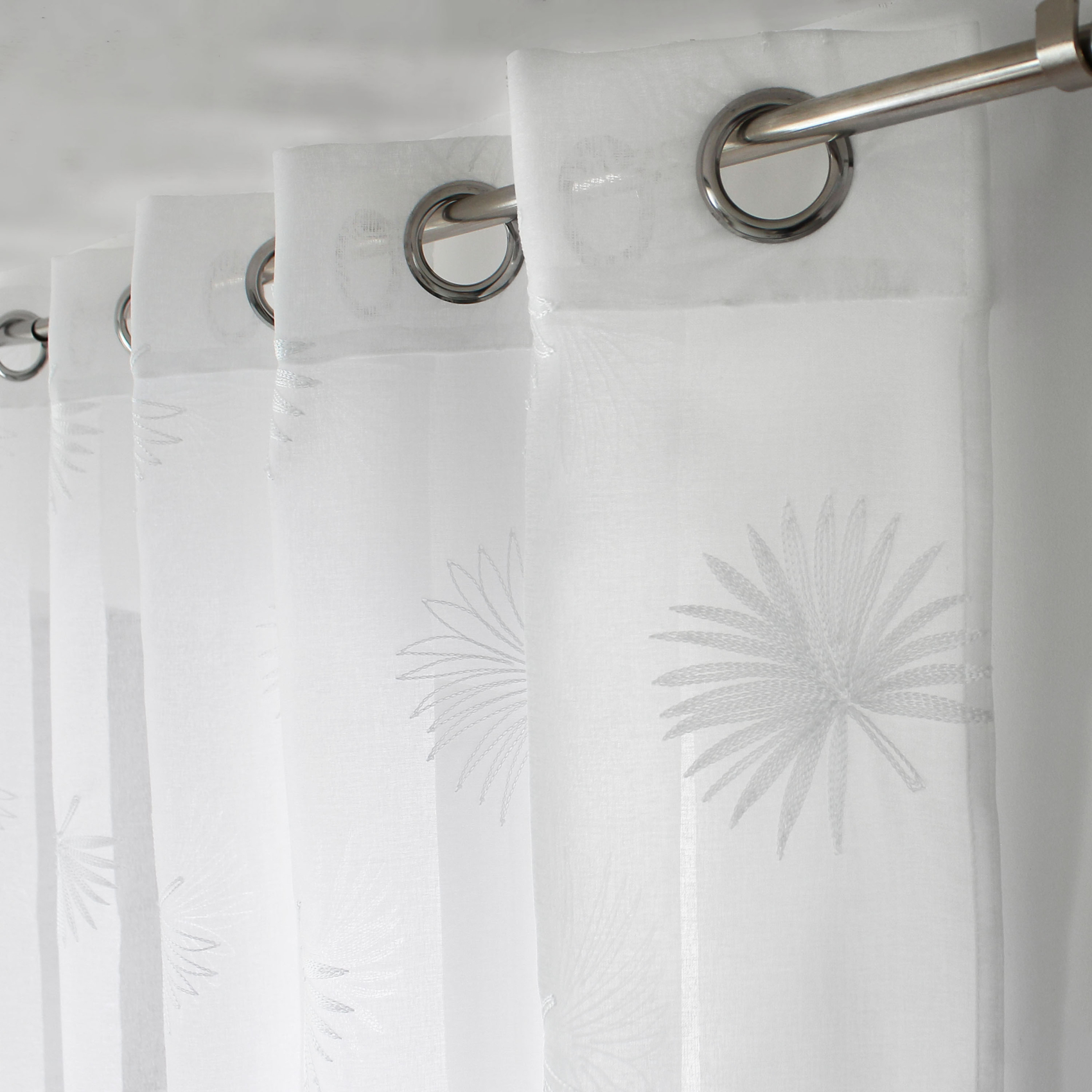 Voilage tamisant brodé  végétal — vue 4