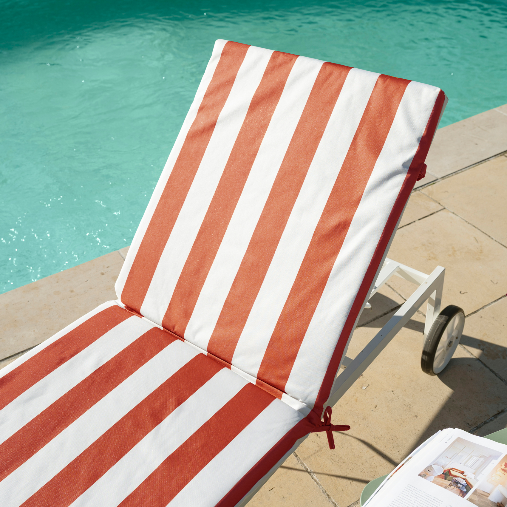 Matelas bain de soleil imperméable déhoussable à rayures ARCACHON — vue 5