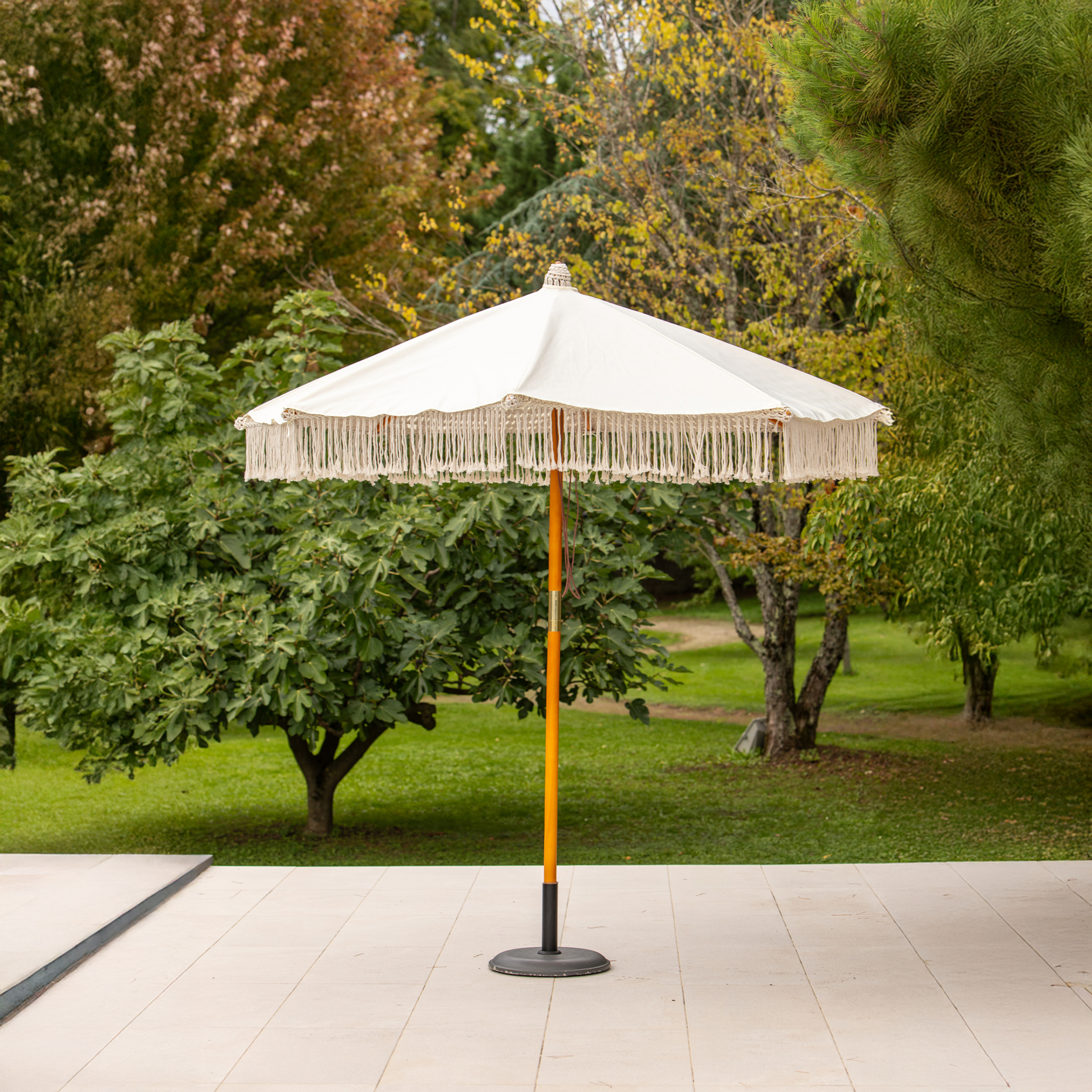 Parasol macramé en polycoton avec toile occultante — vue 4