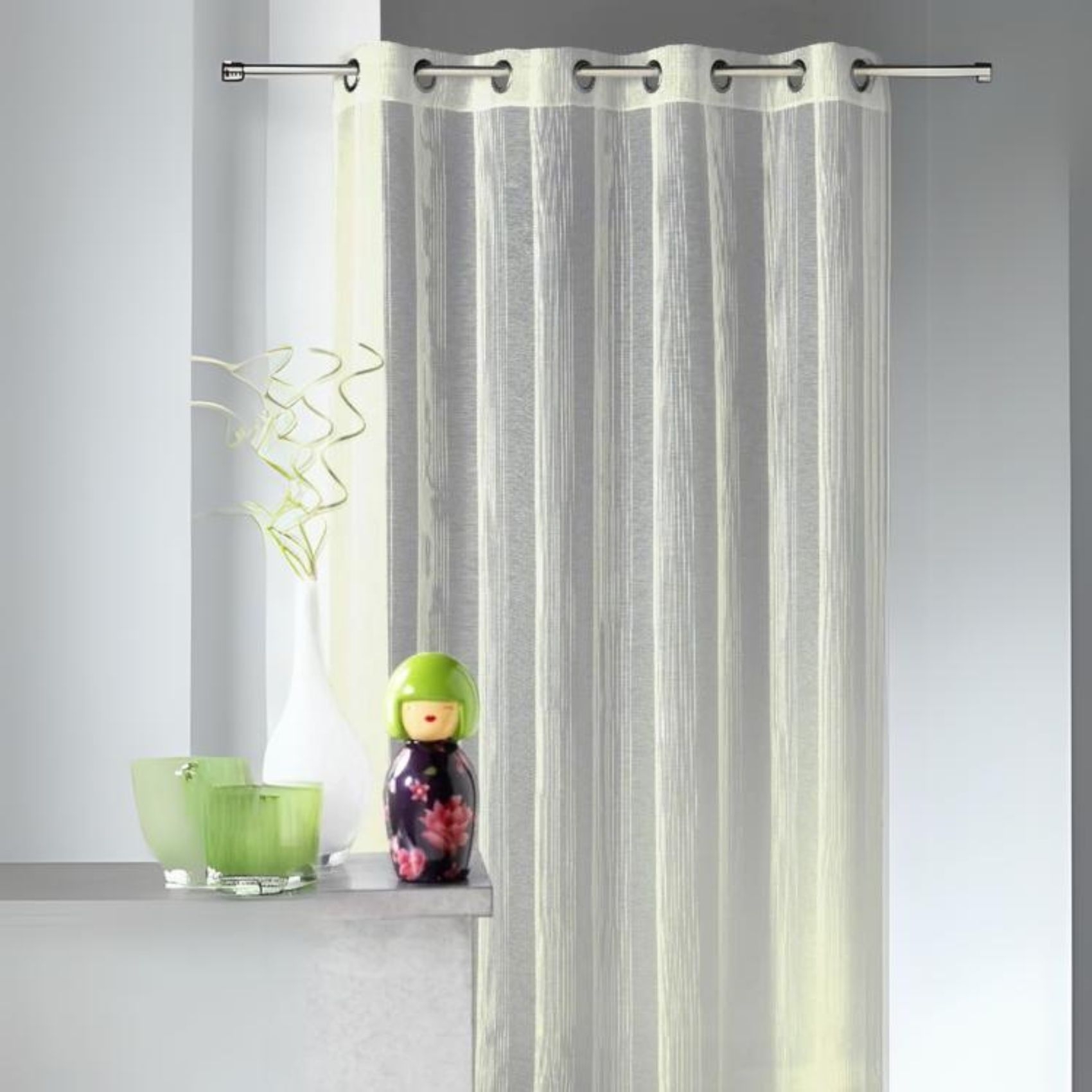 Voilage rayures verticales tons sur tons — vue 4