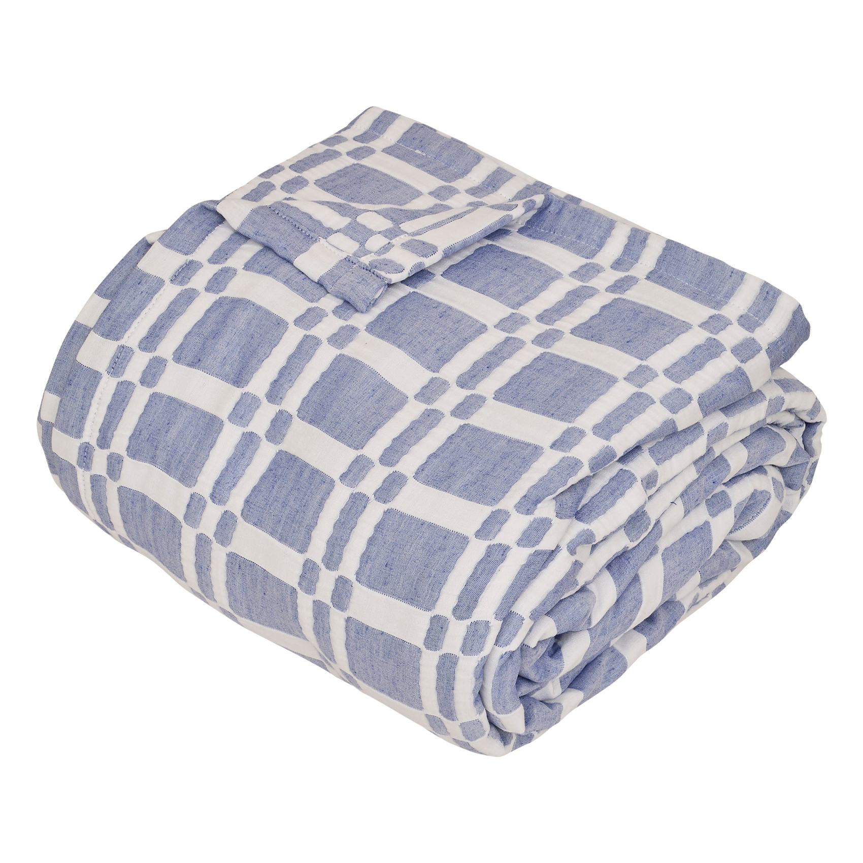 Dessus de lit matelassé à motif géométrique