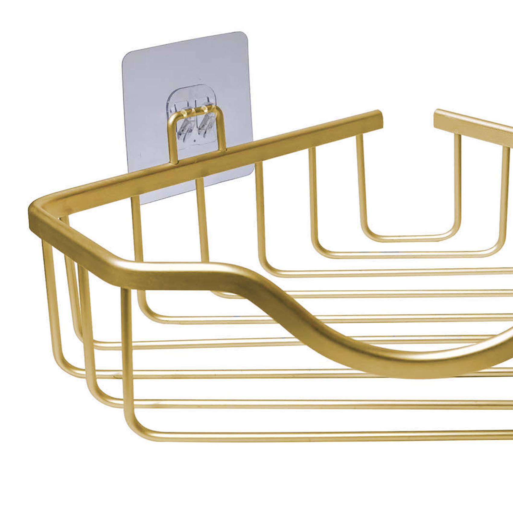 Panier de douche d'angle adhésif en aluminium sans perçage — vue 3