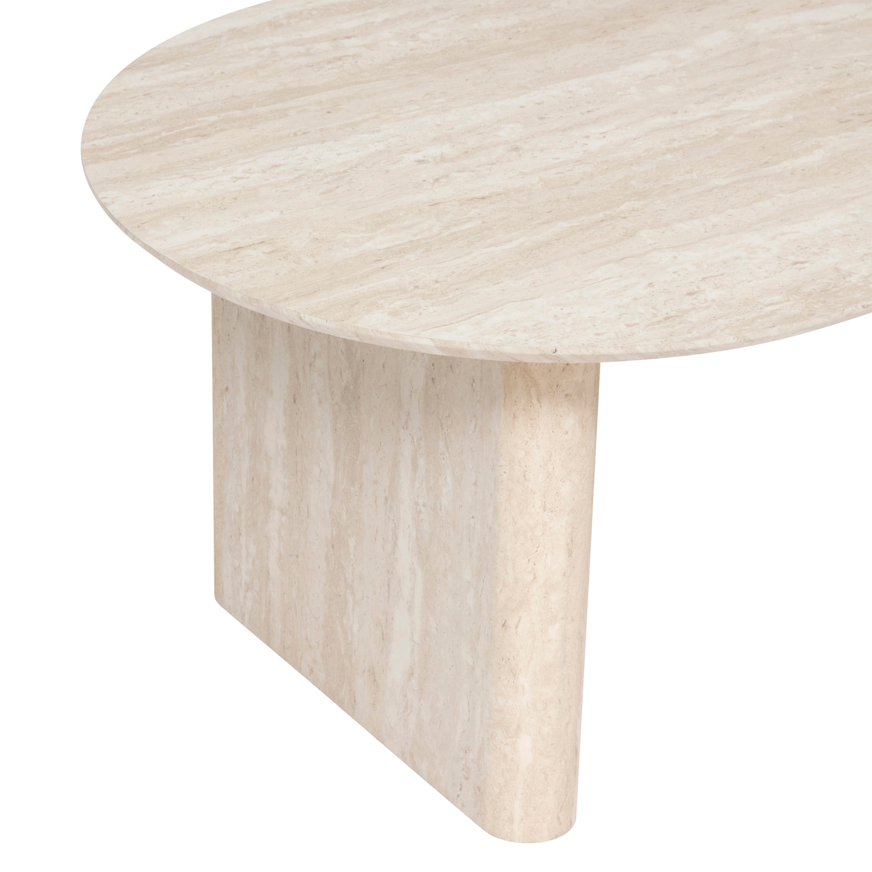 Table basse ovale effet travertin — vue 5