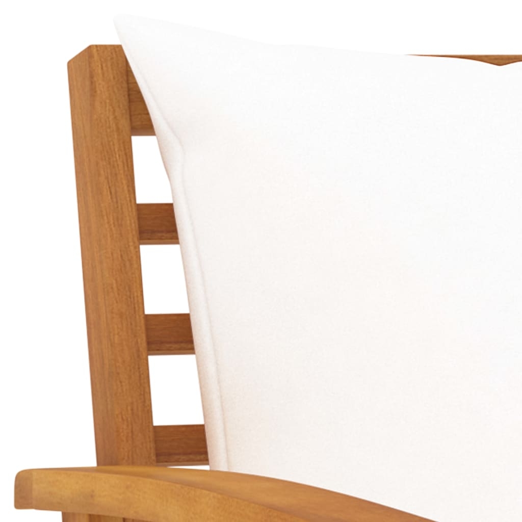 Banc de jardin en bois avec coussins — vue 4