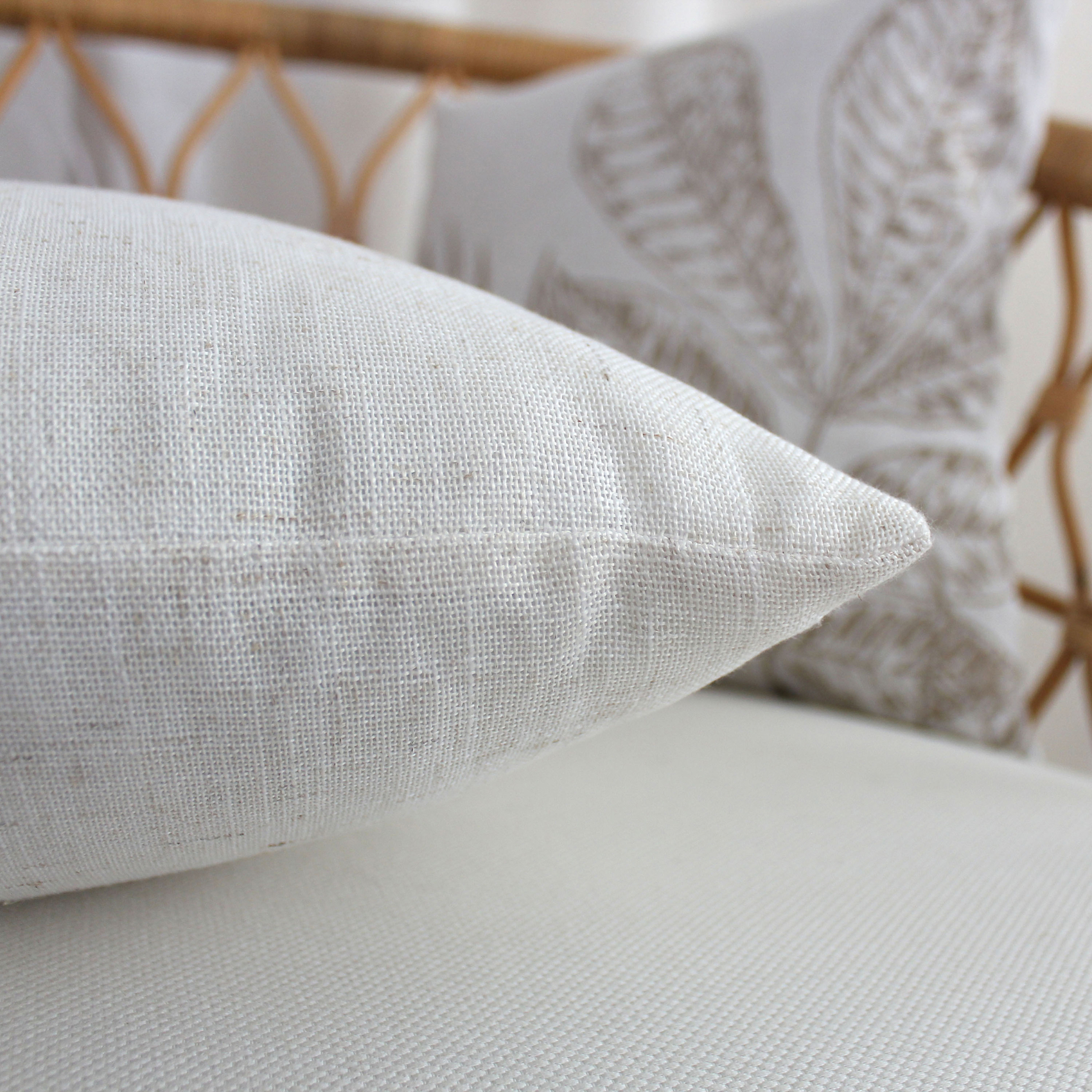 Coussin carré effet lin — vue 3