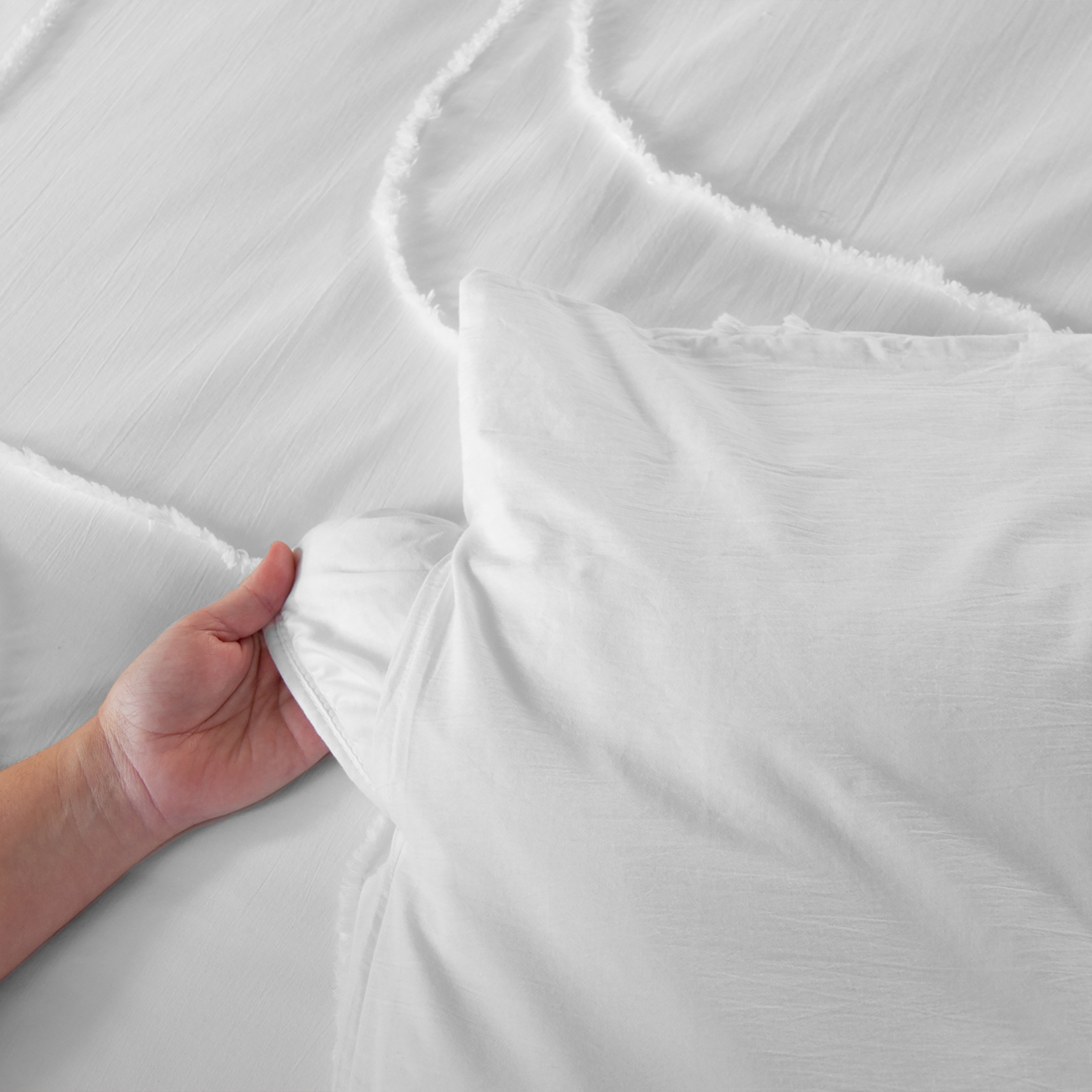 Parure de lit coton lavé tuftée géométrique abstrait — vue 3