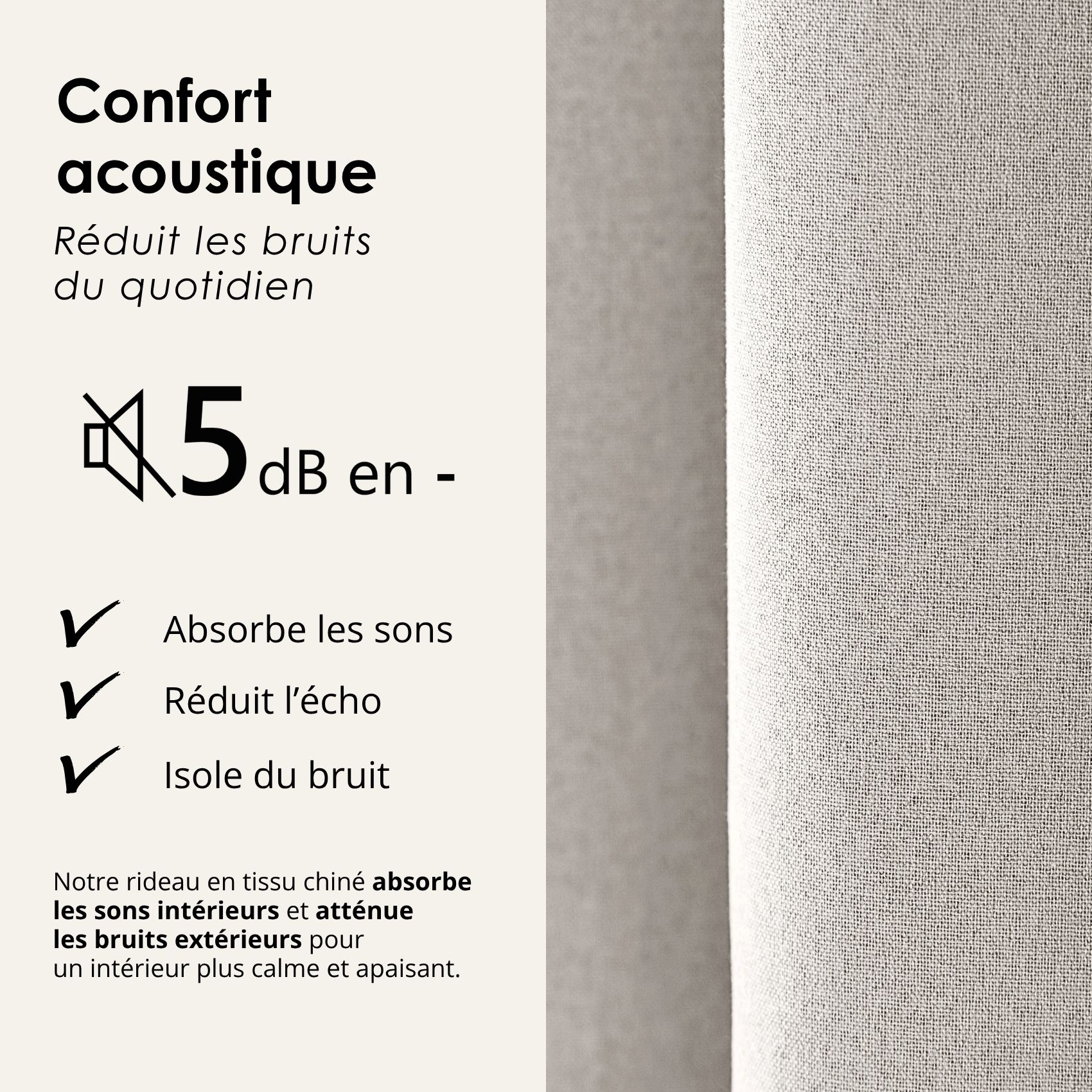 Rideau 100% occultant double face galon fronceur MIDNIGHT — vue 6