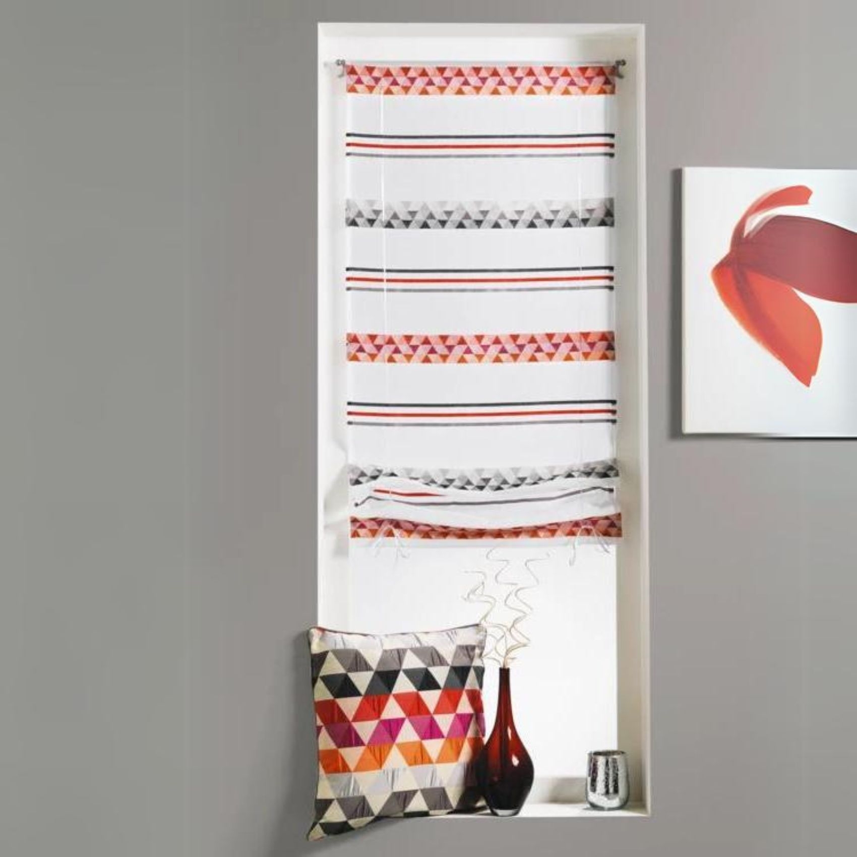 Store bateau en étamine à rayures géométriques — vue 5