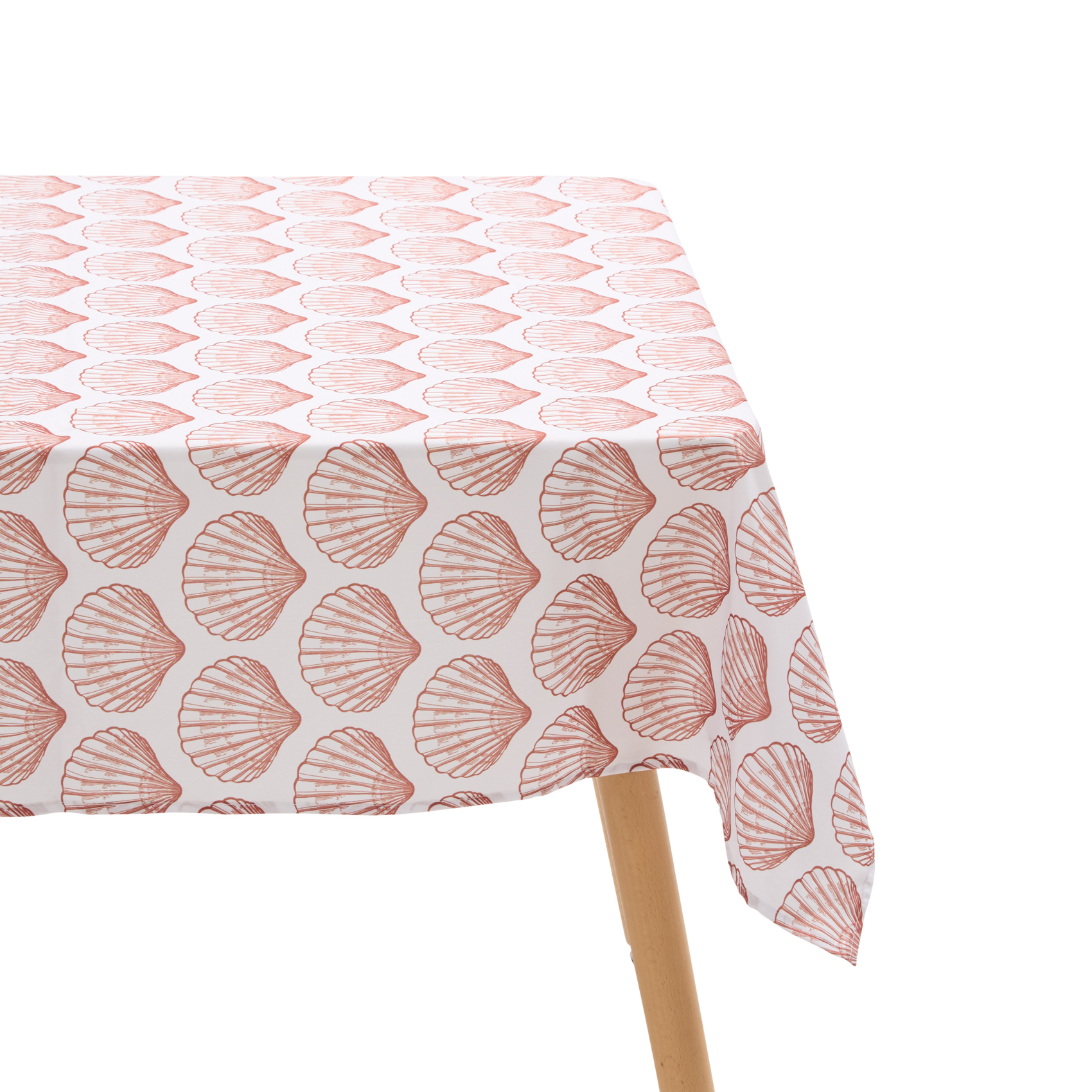 Nappe rectangle anti tache imprimée coquillage