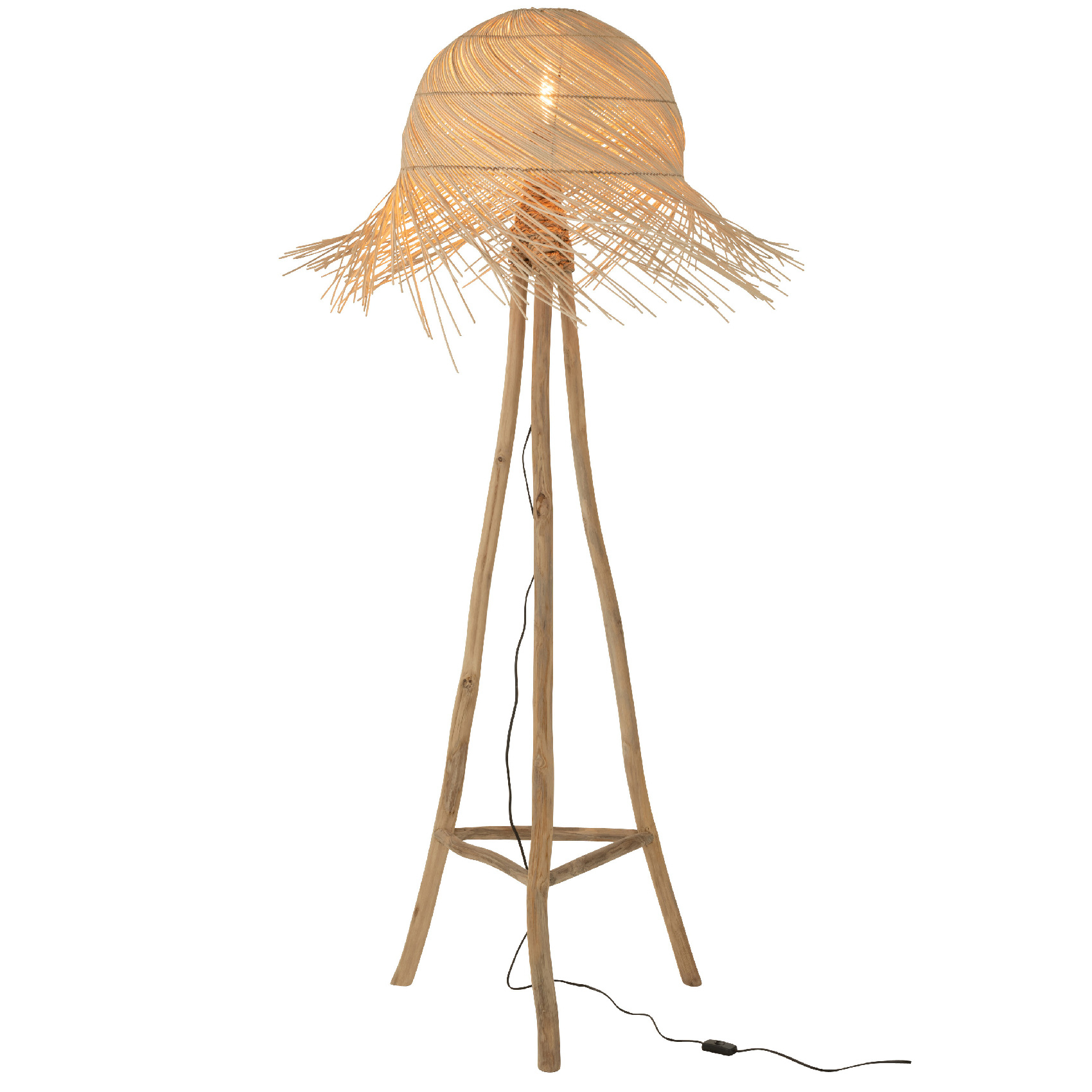 Lampadaire rond en rotin — vue 4