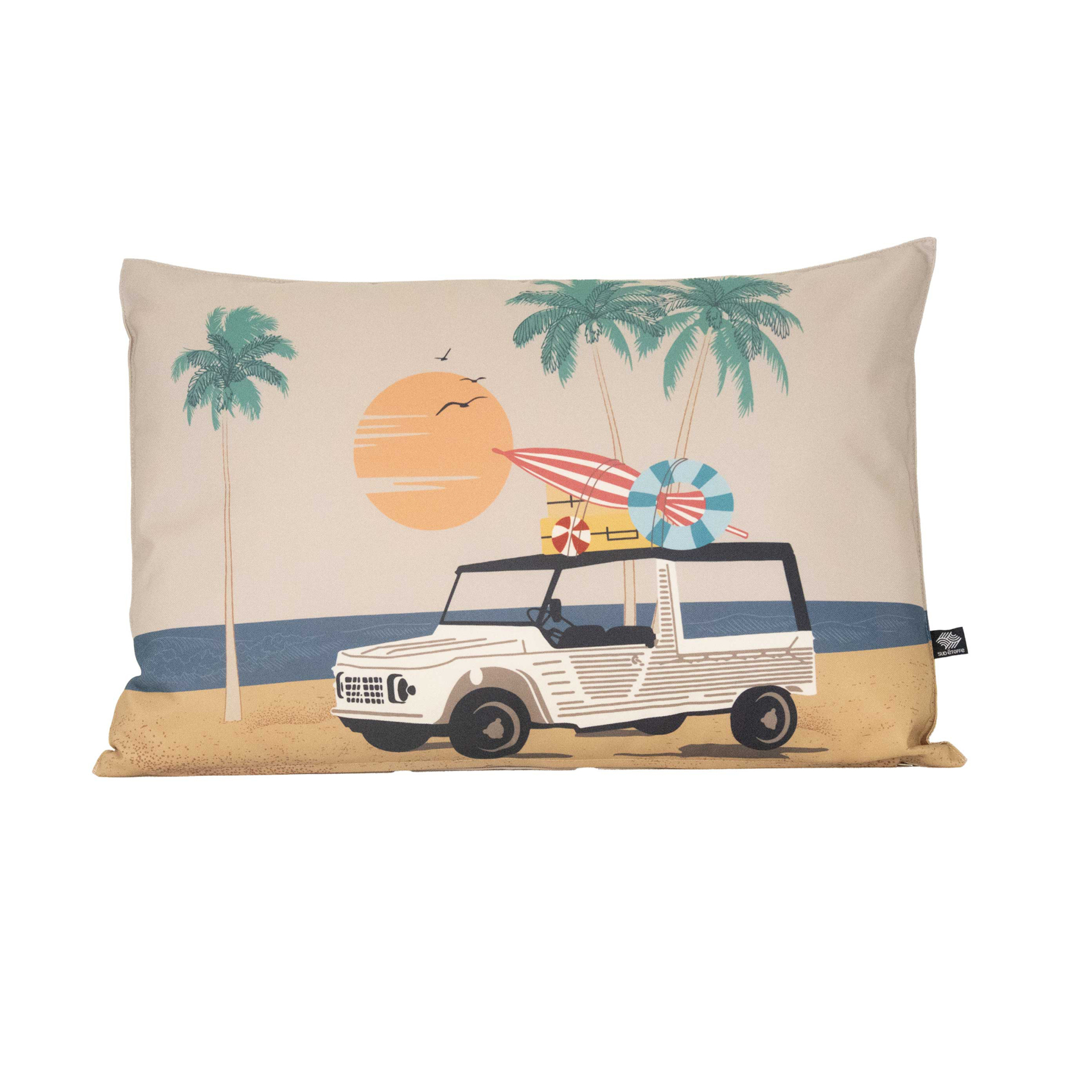 Coussin extérieur décoratif à motif estival