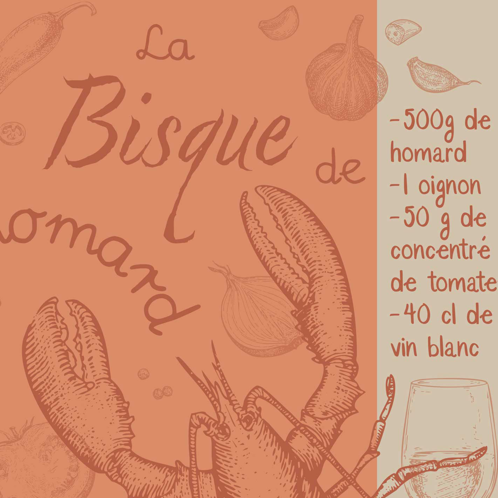 Torchon en coton motif homard cuisine — vue 3