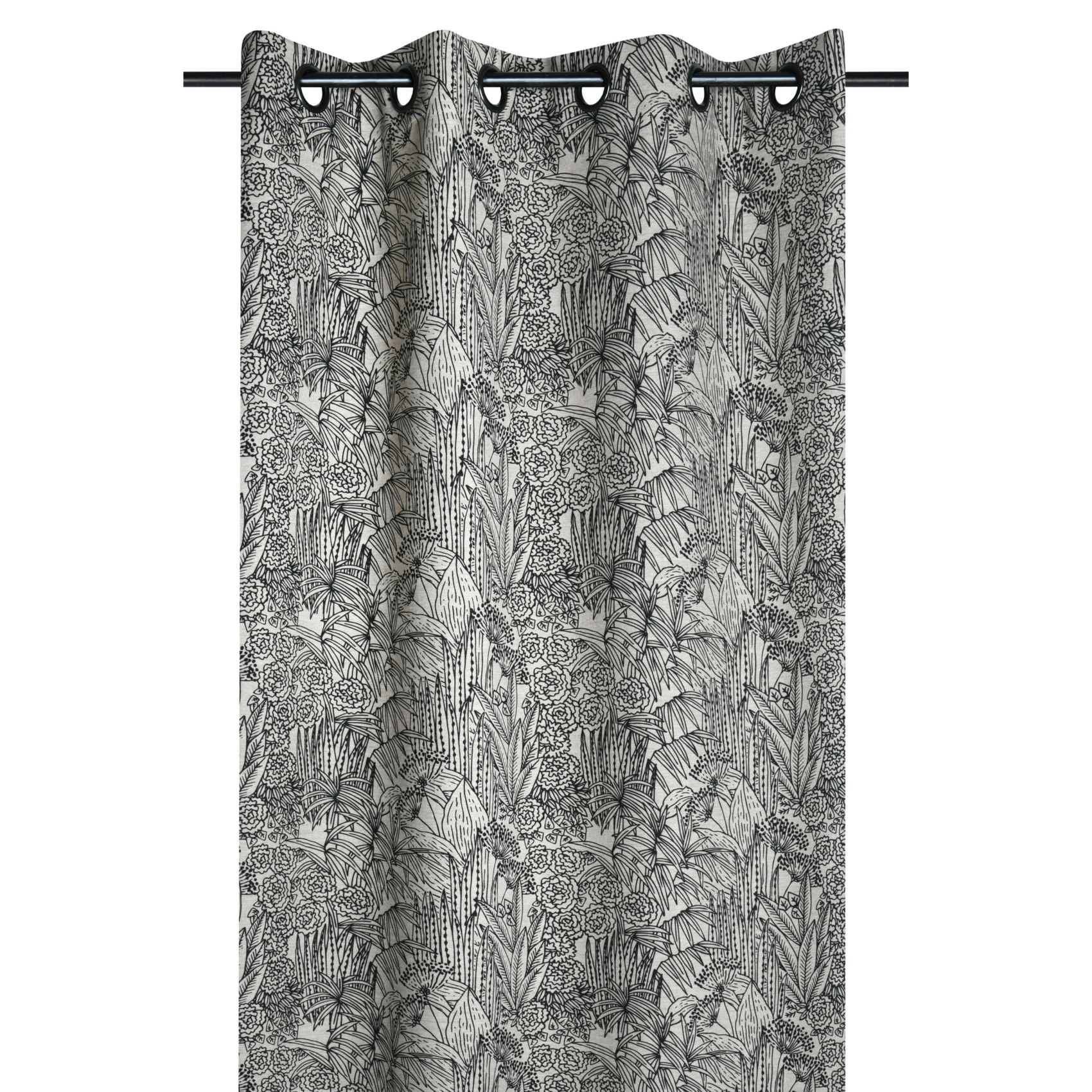 Rideau tamisant motif végétal exotique