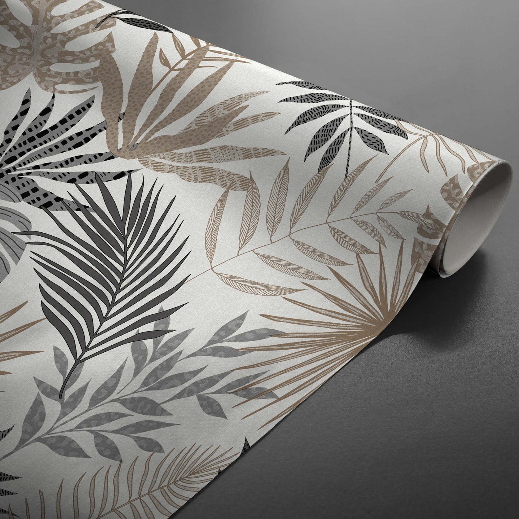 Toile cirée texturée motif feuillage pailleté sur mesure — vue 6