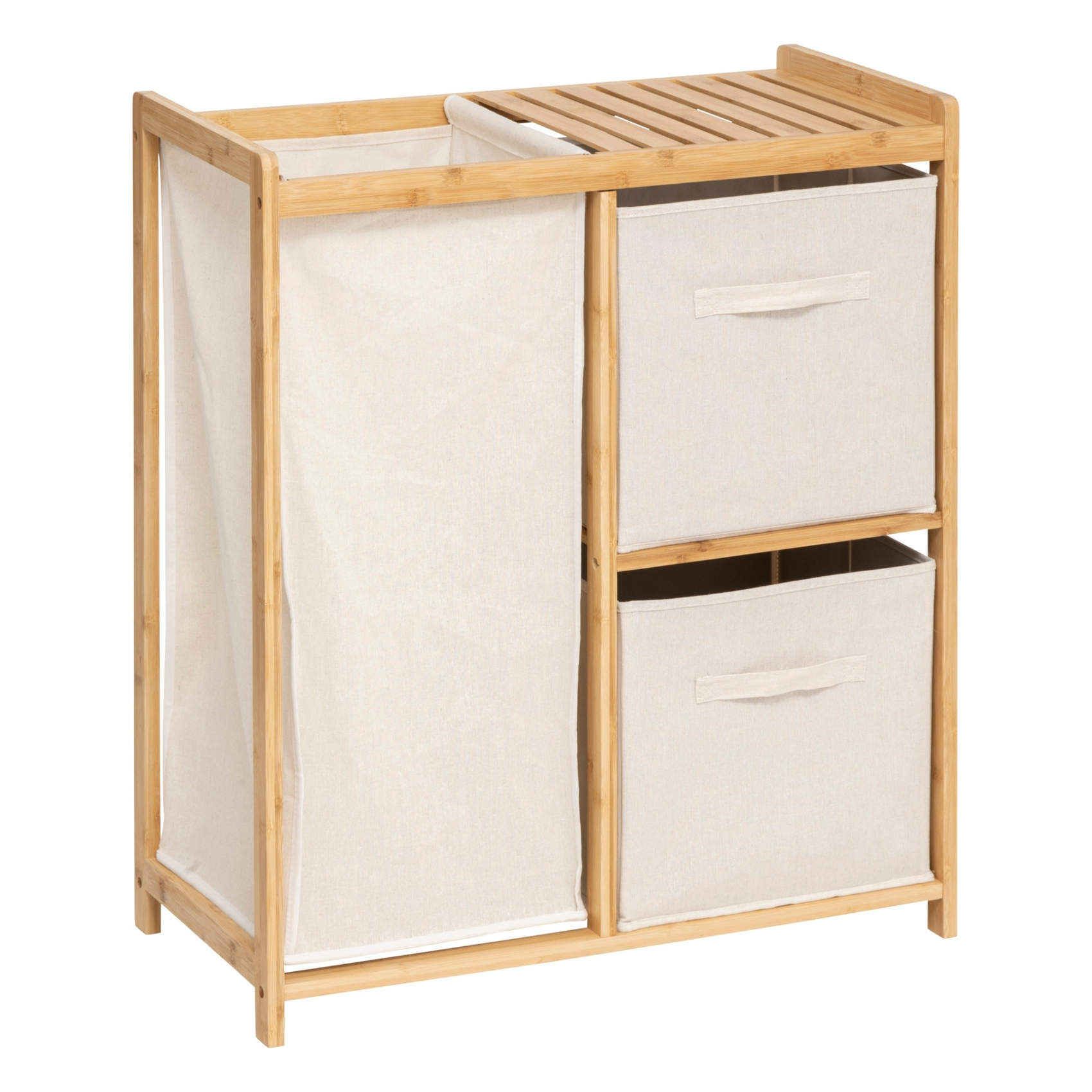 Etagère bambou panier à linge