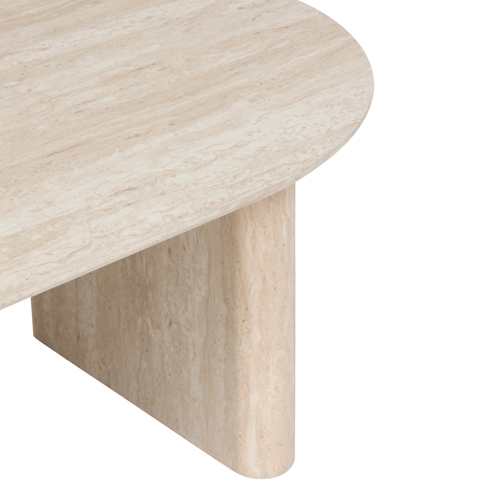 Table basse ovale effet travertin — vue 4